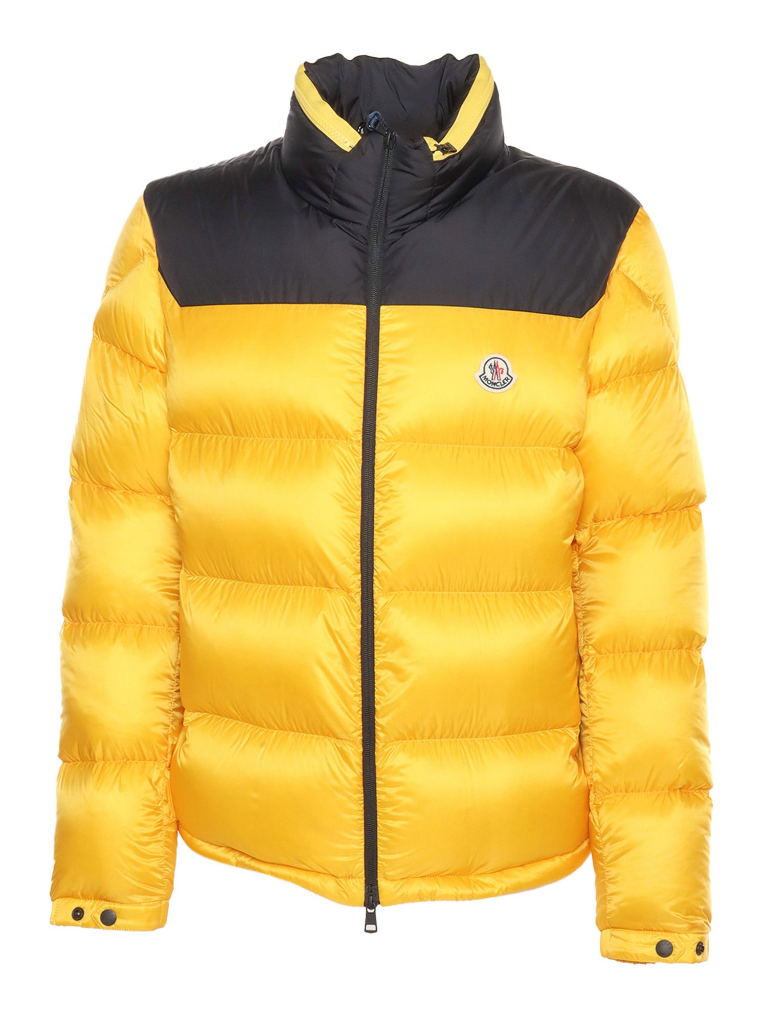 Moncler Two-tone Logo-patch Padded Jacket In Giallo