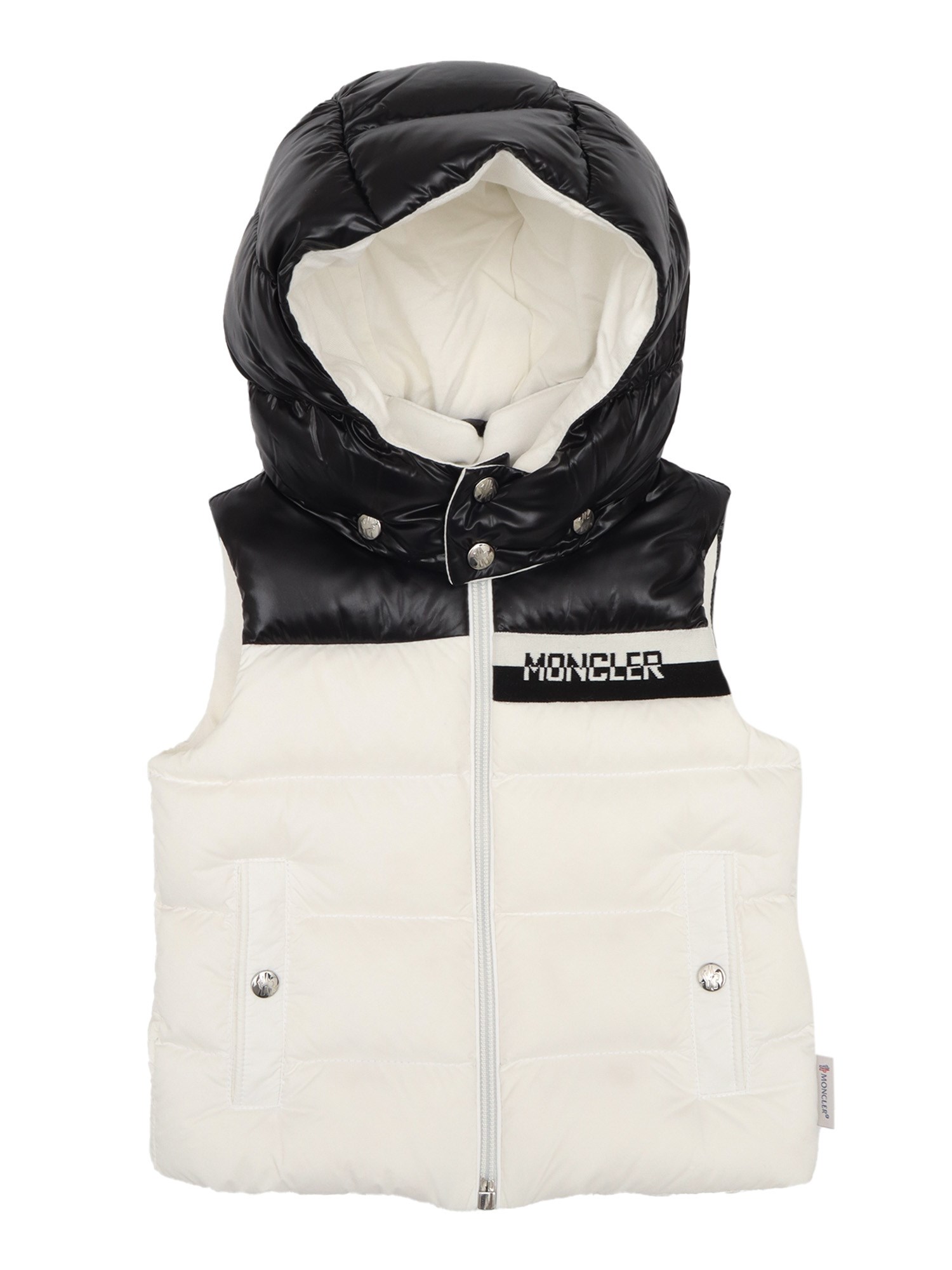 Moncler Baby Nurow Vest In Bianco