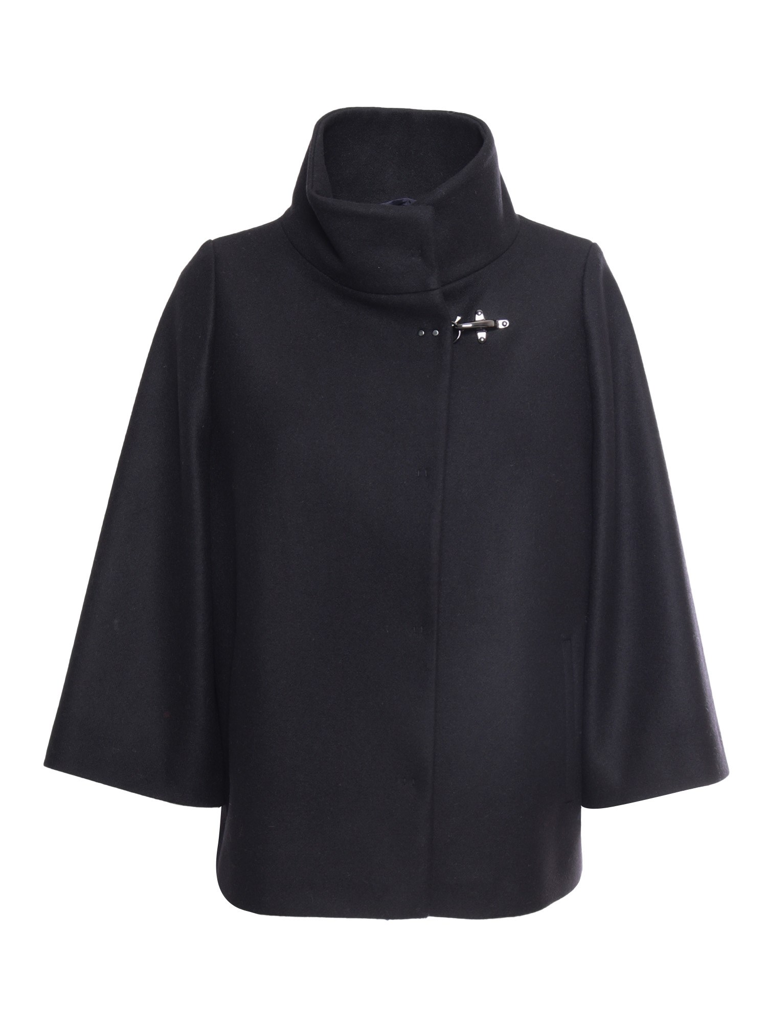 Fay Jacket With Front Pockets And High Collar In Nero