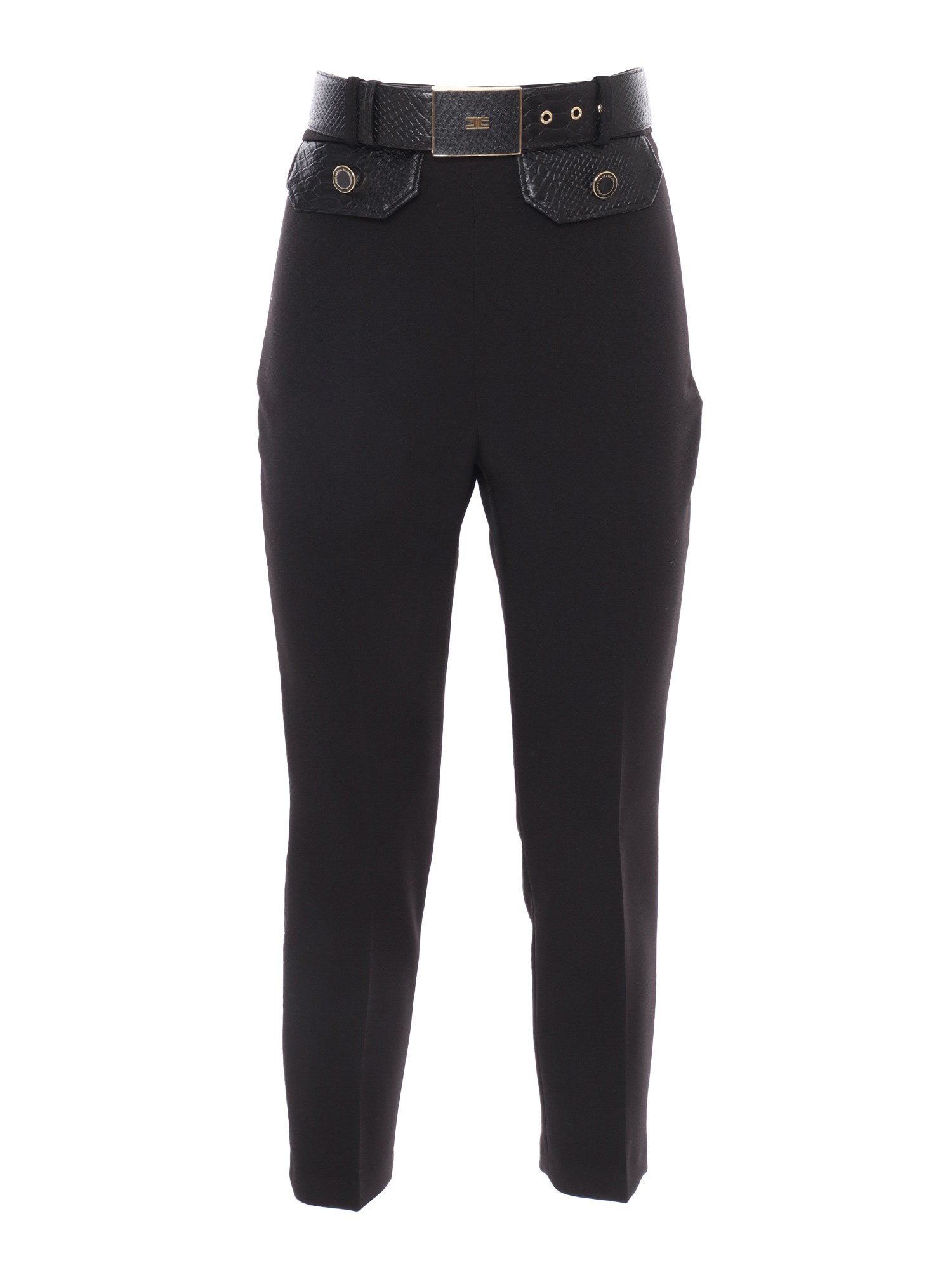 パンツ ELISABETTA FRANCHI PANTS NERO Elisabetta Franchi Slim Fit Pants In Nero | ModeSens