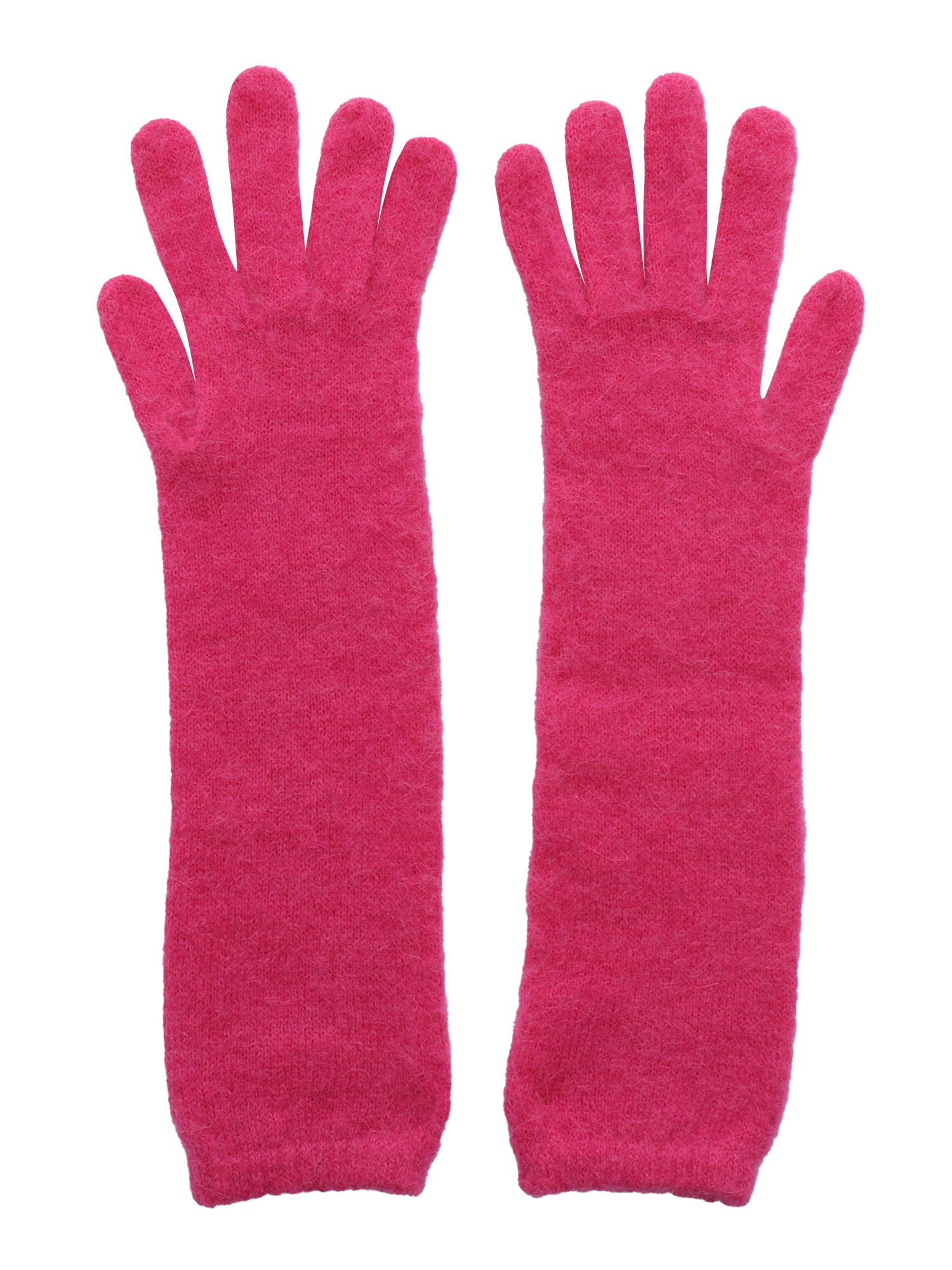 Kangra Cashmere Long Gloves In Fuxia
