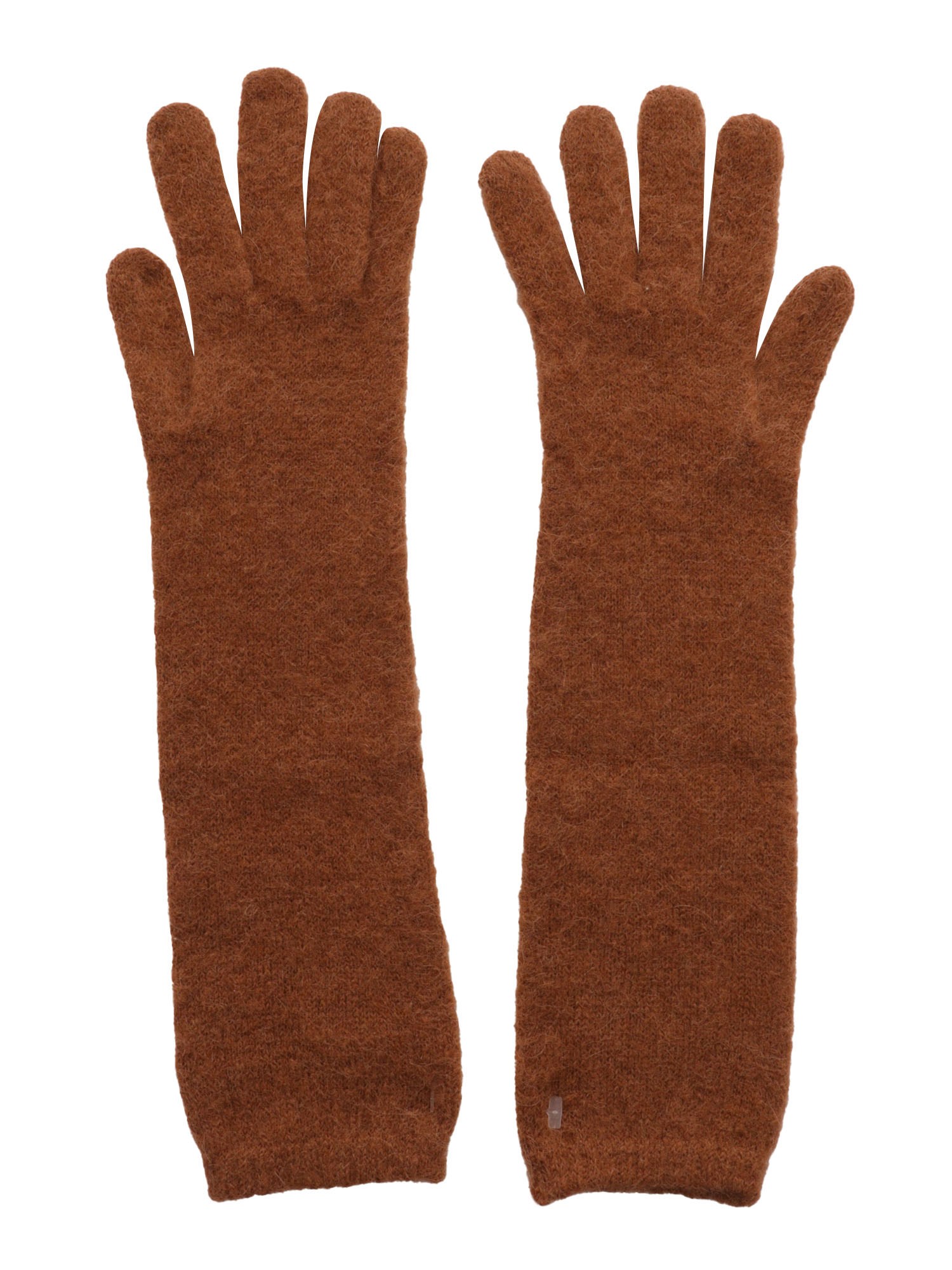 Kangra Cashmere Long Gloves In Marrone
