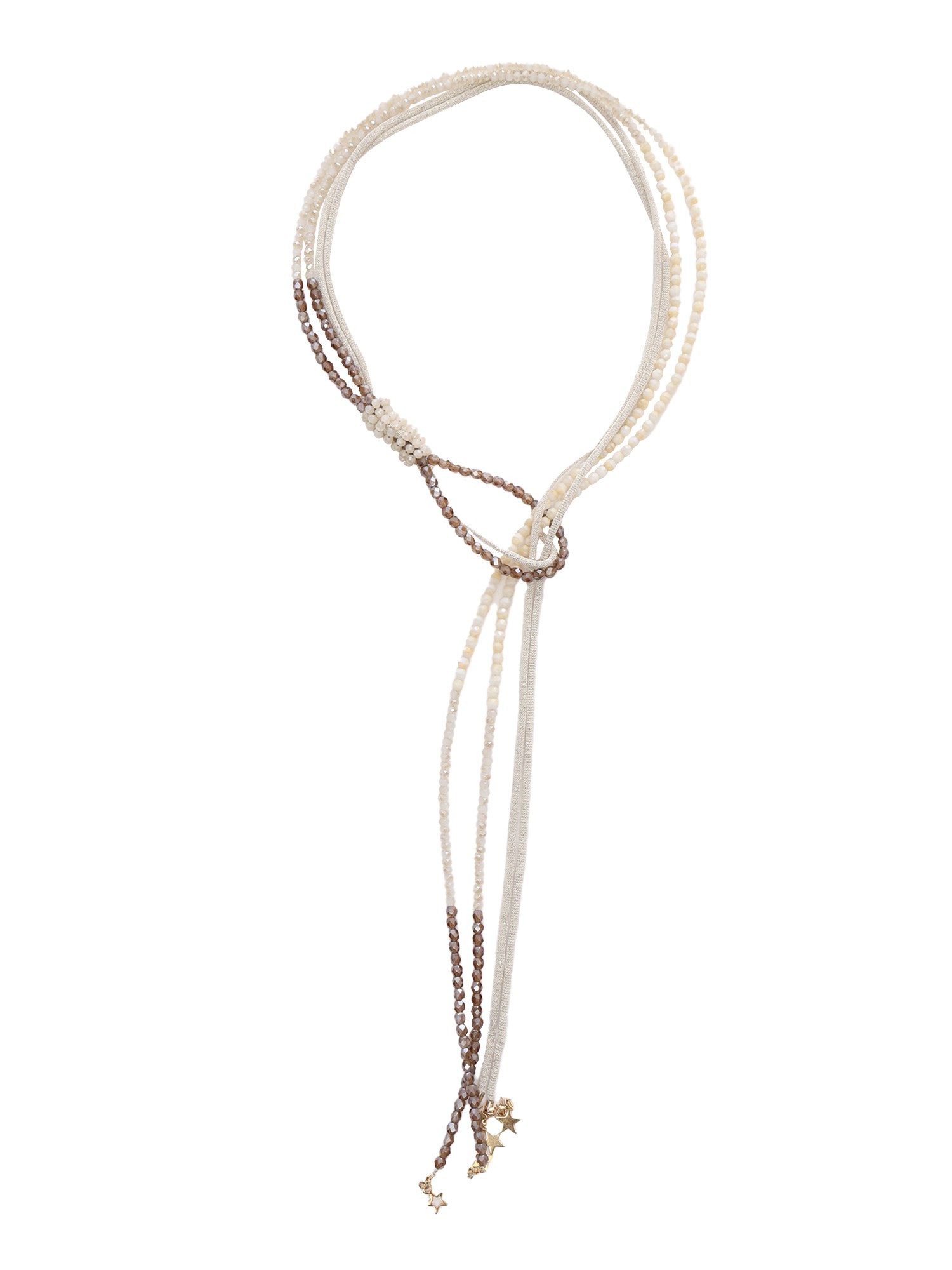 Lorena Antoniazzi Metal Mesh And Beaded Necklace In Bianco