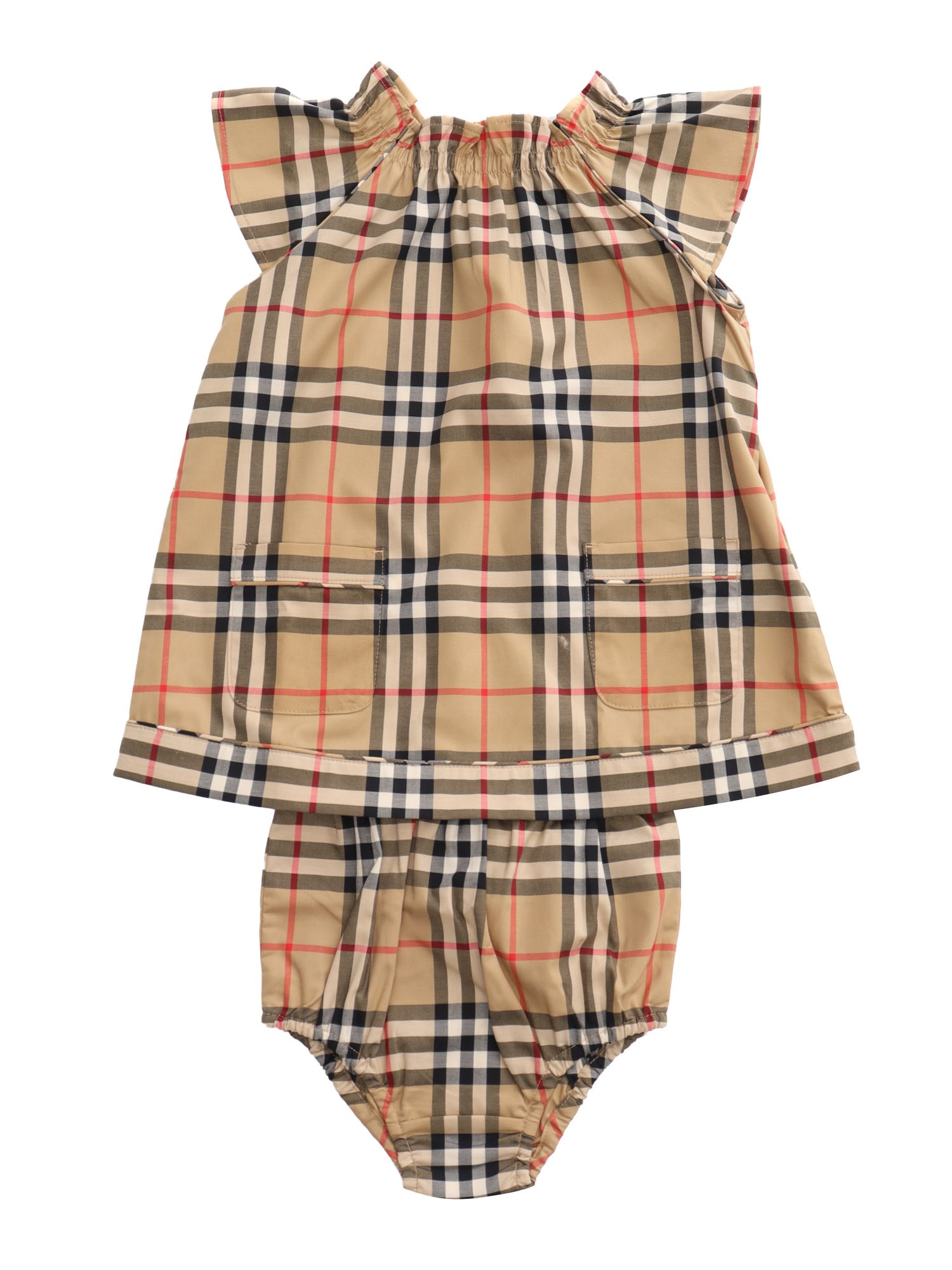 Burberry Check Dress In Beige