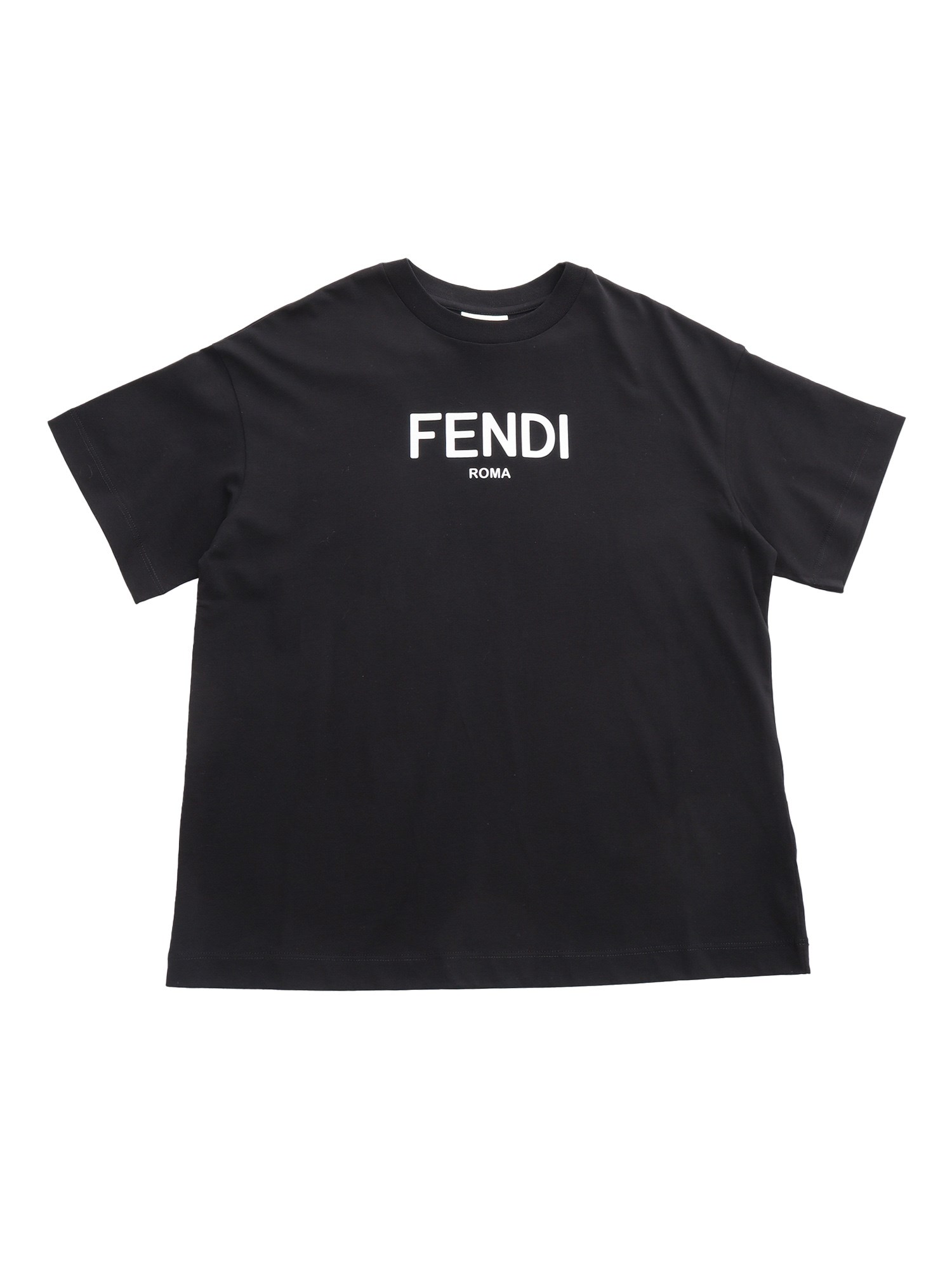 Fendi Jr Jersey T-shirt In Nero