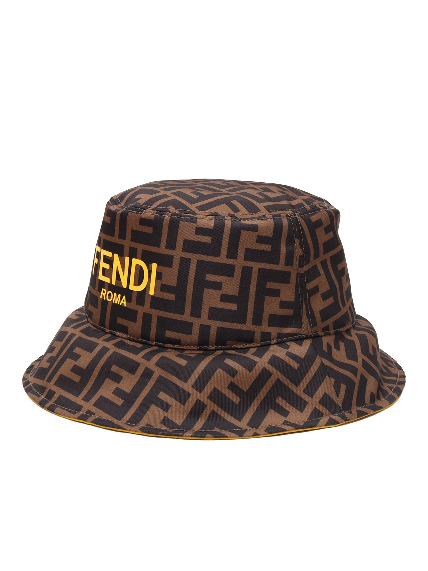 Fendi Jr Unisex Bucket Hat In Marrone