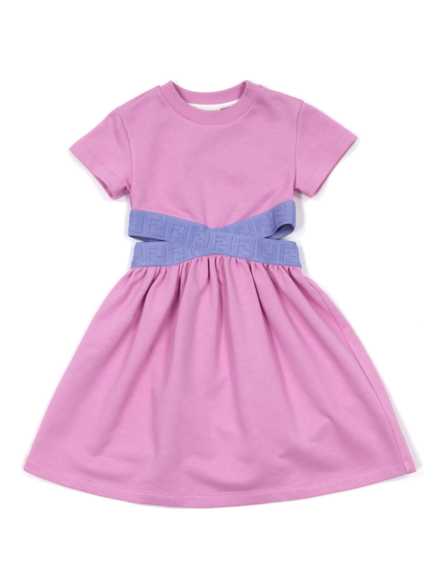 Shop Fendi Jr Cut-out Dress In Pink