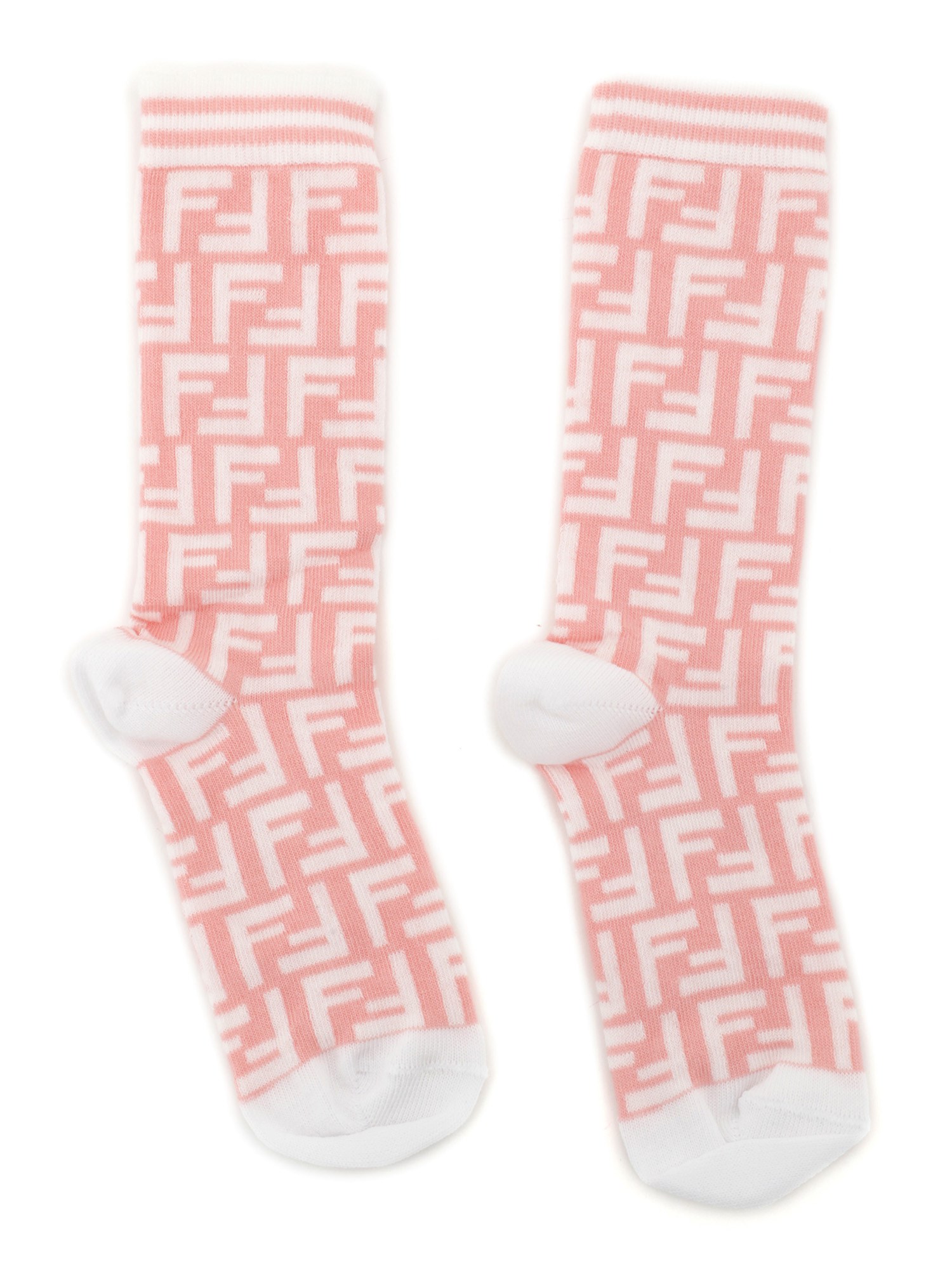 Shop Fendi Jr 2 Pairs Of Ff Socks In Pink