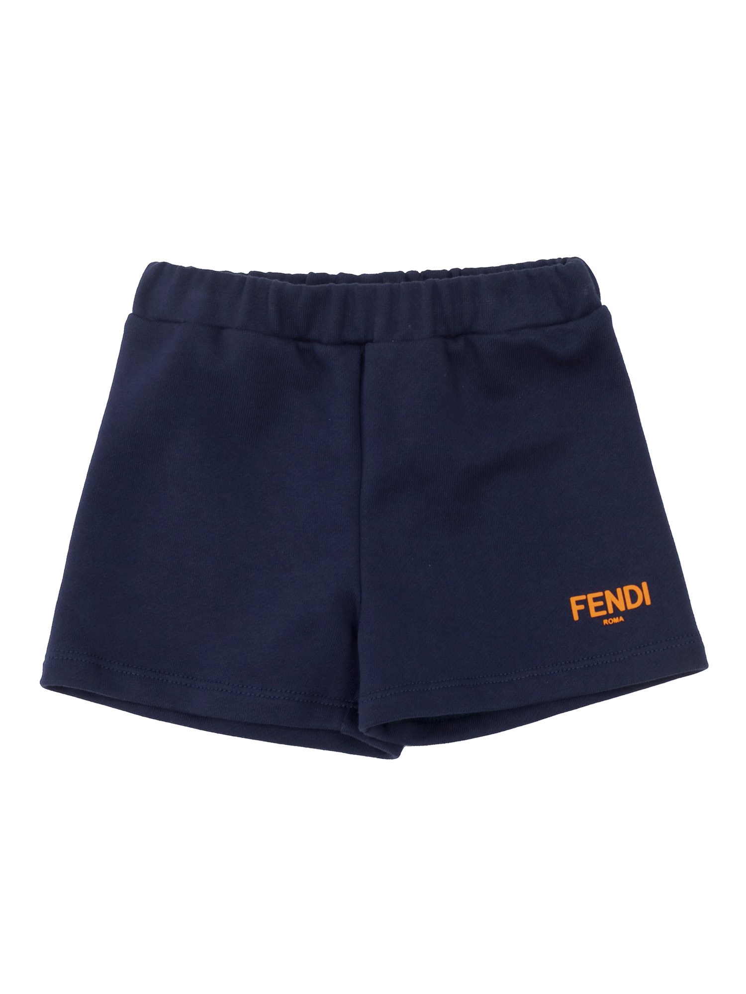Shop Fendi Jr Terry Shorts In Blue