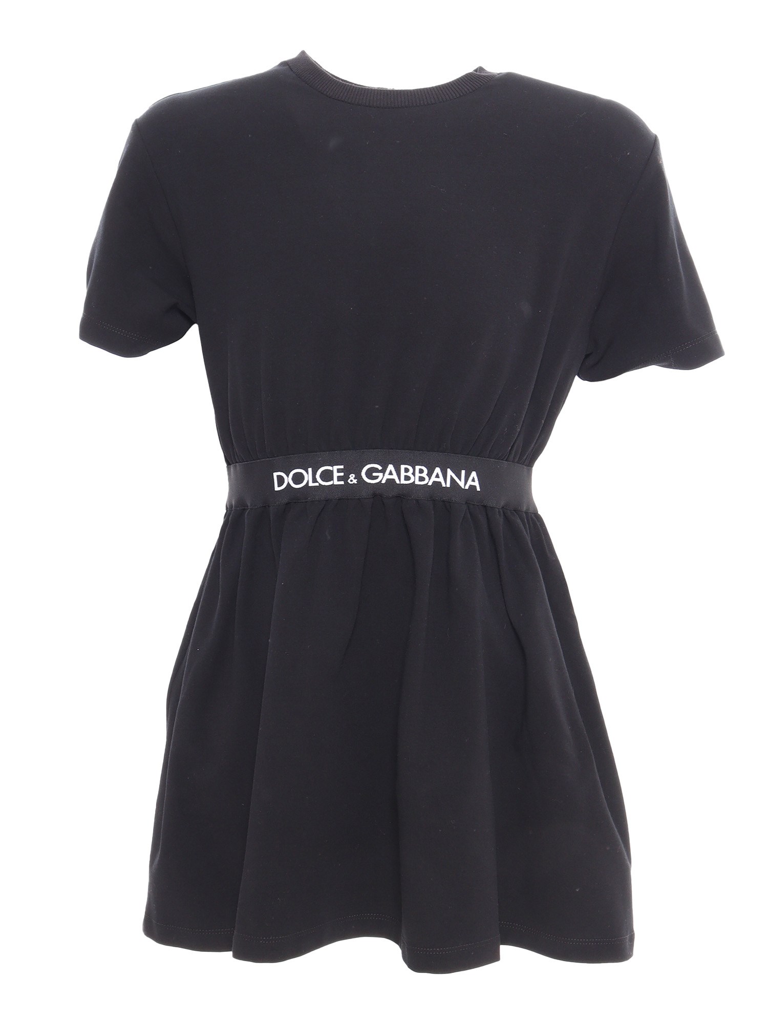 Dolce & Gabbana Junior Short Sleeves Dress In Nero