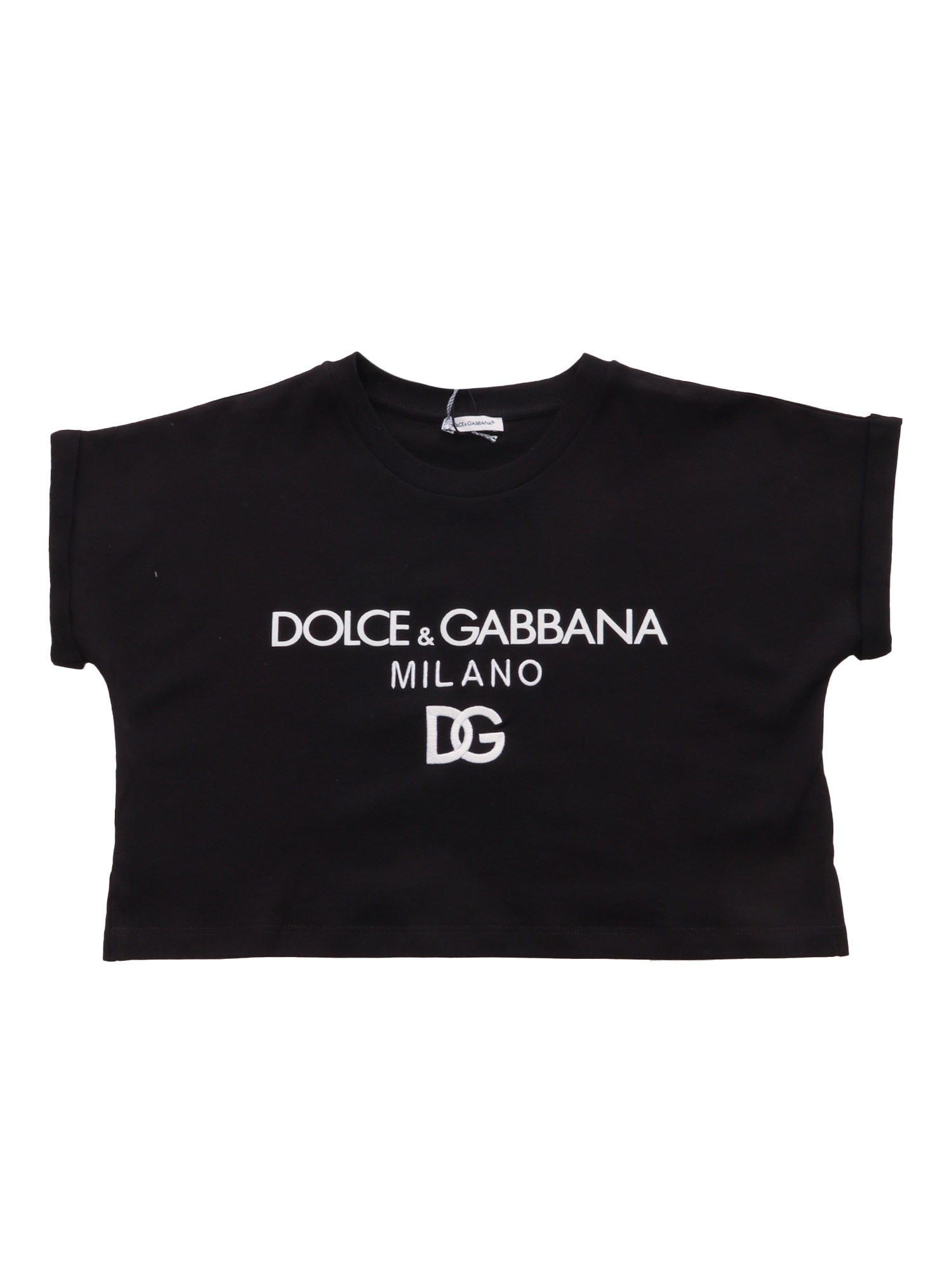 Dolce & Gabbana Junior Boxy T-shirt In Nero