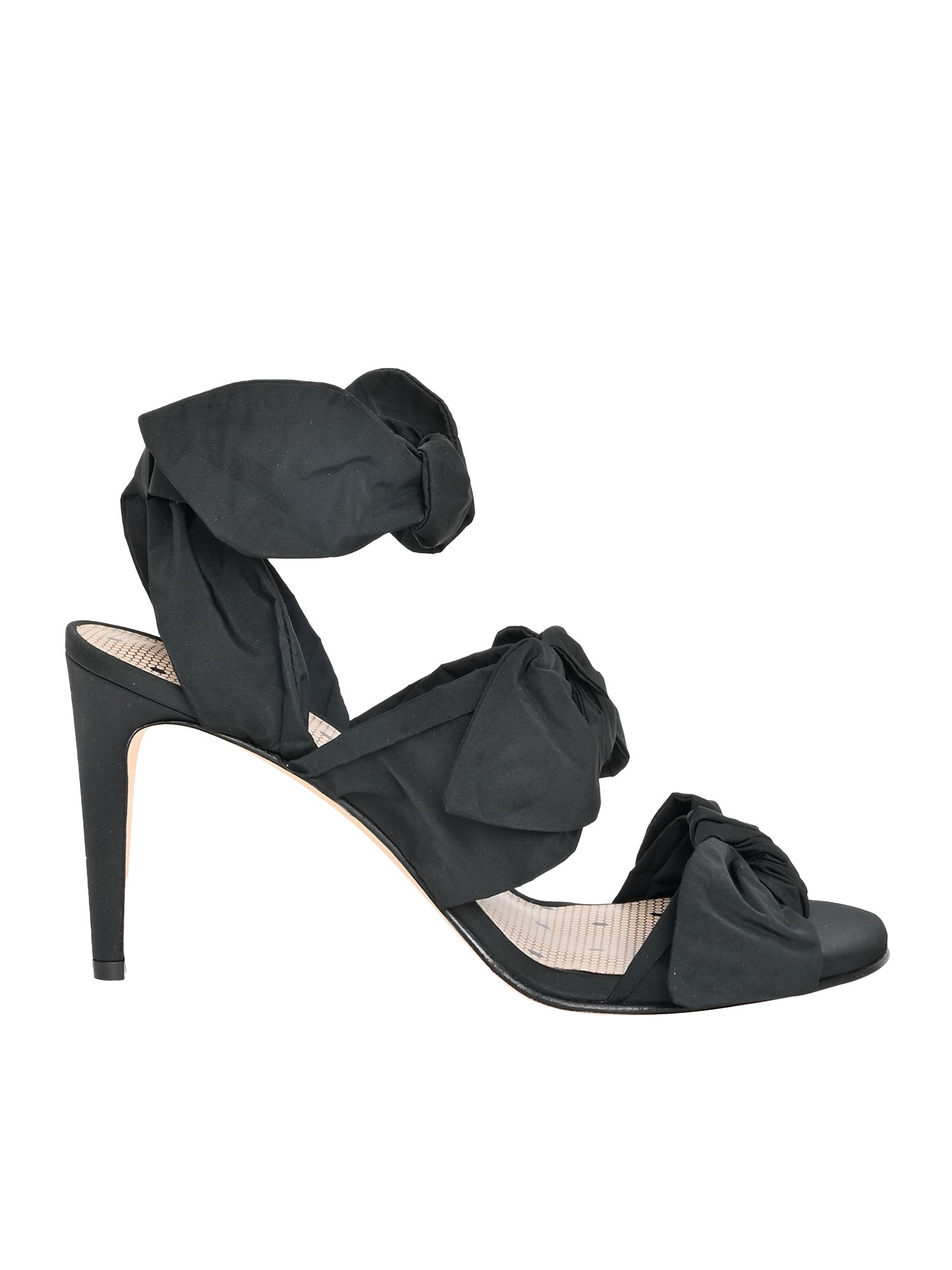 Shop Red Valentino Bow Sandals In Nero