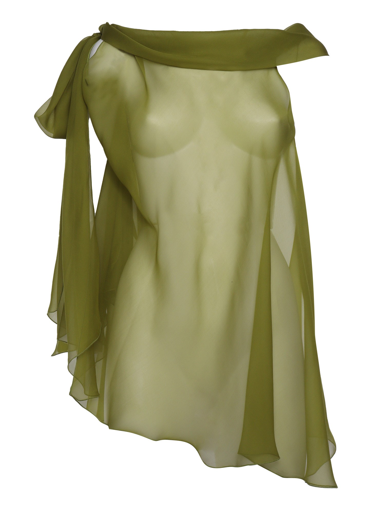 Alberta Ferretti Sheer Blouse In Verde