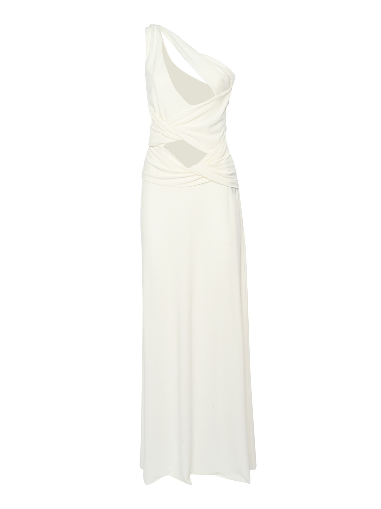 Alberta Ferretti One Shoulder Dress In Bianco