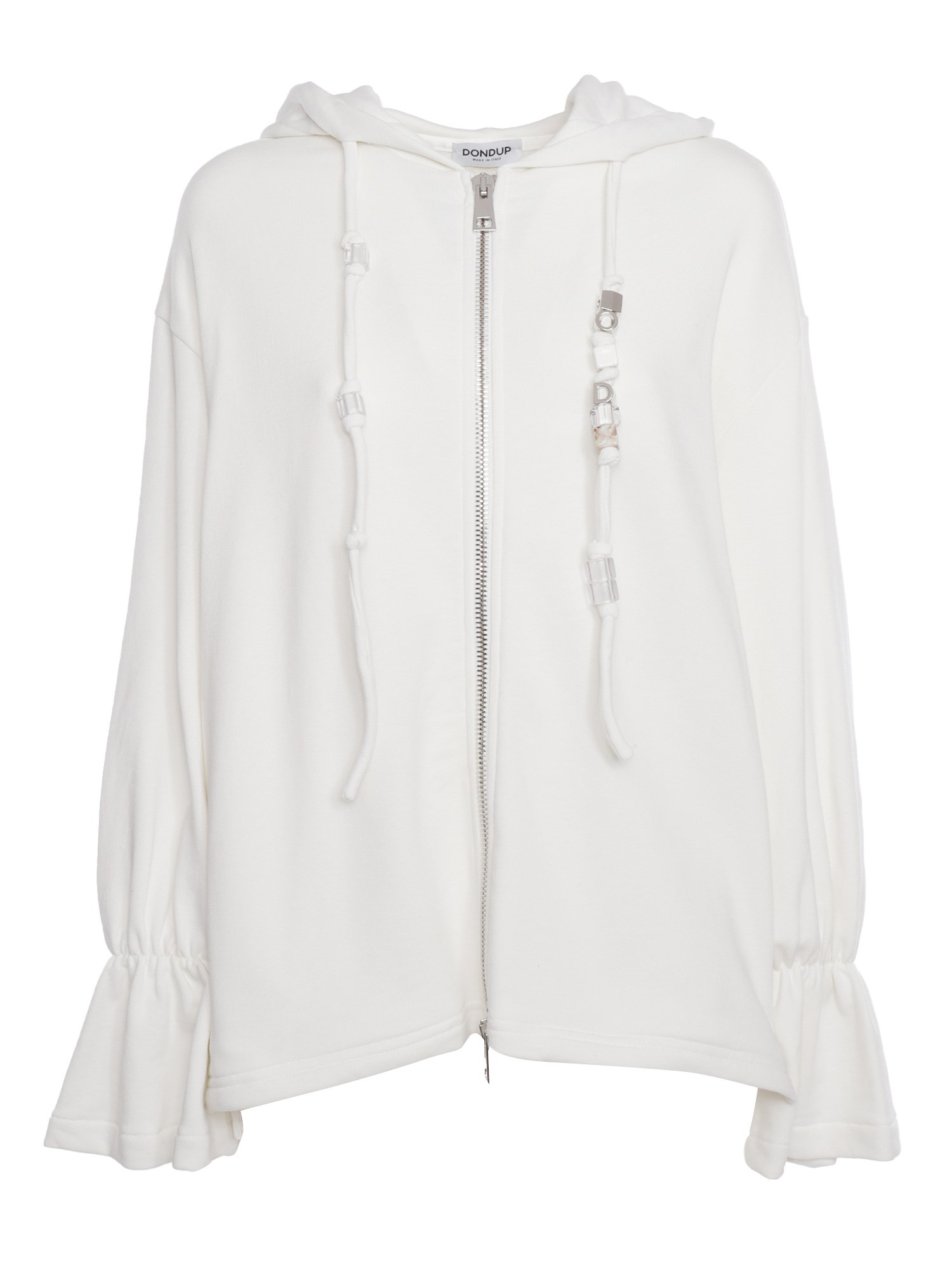 Dondup Fringed Sweatshirt In Bianco