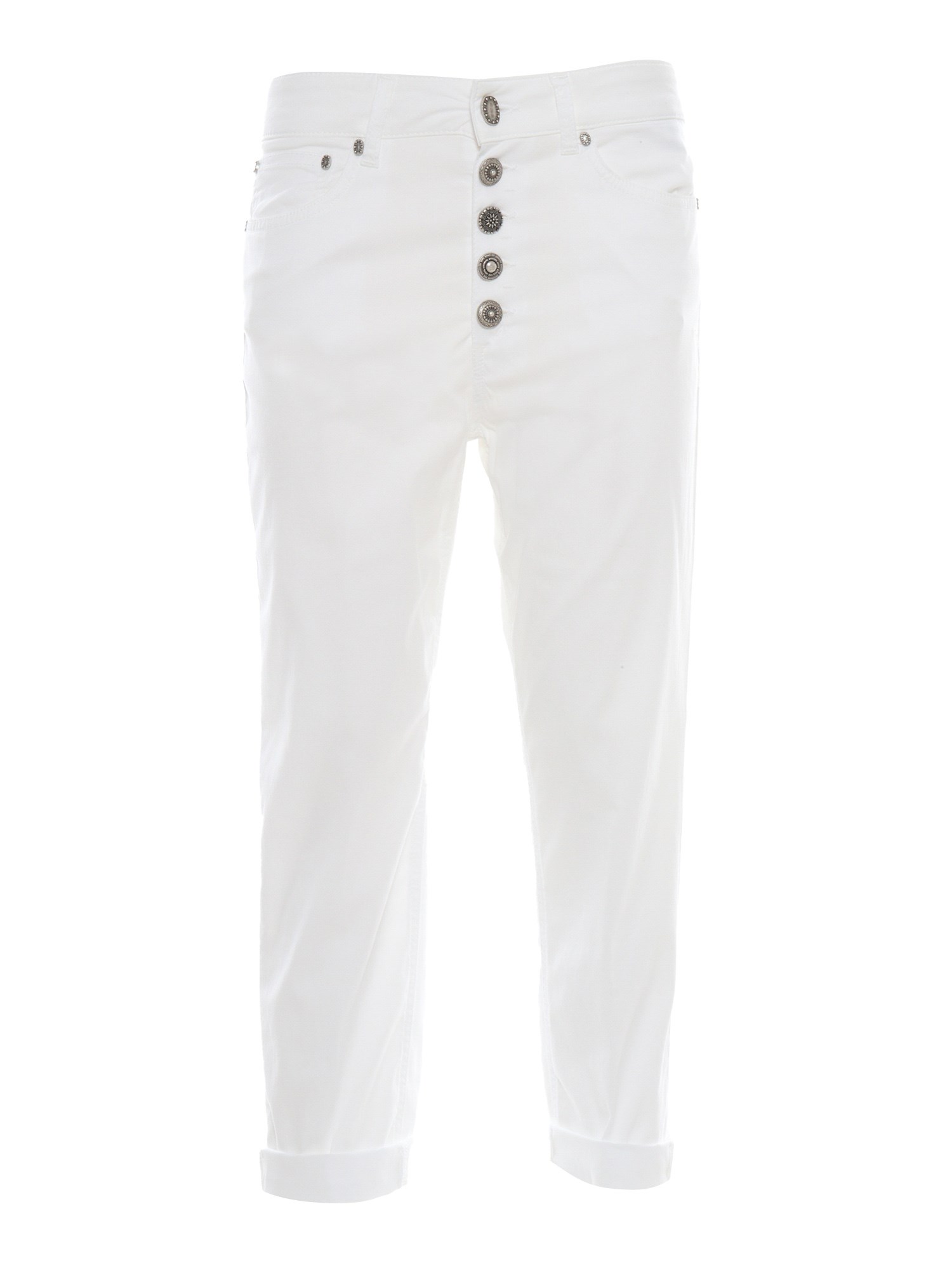 Shop Dondup White High Waisted Jeans In Bianco