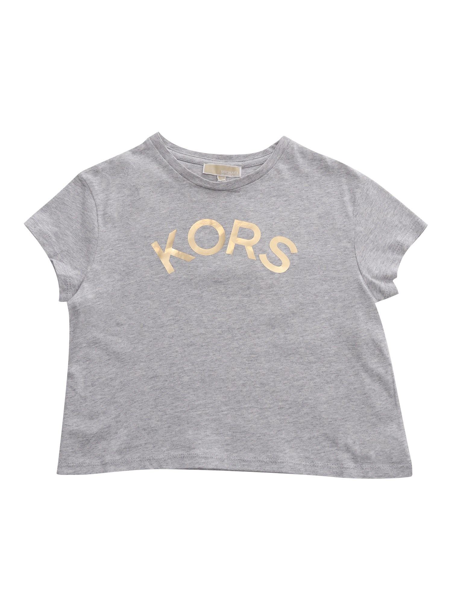 Michael Kors Kids' Laminated Logo T-shirt In Grigio