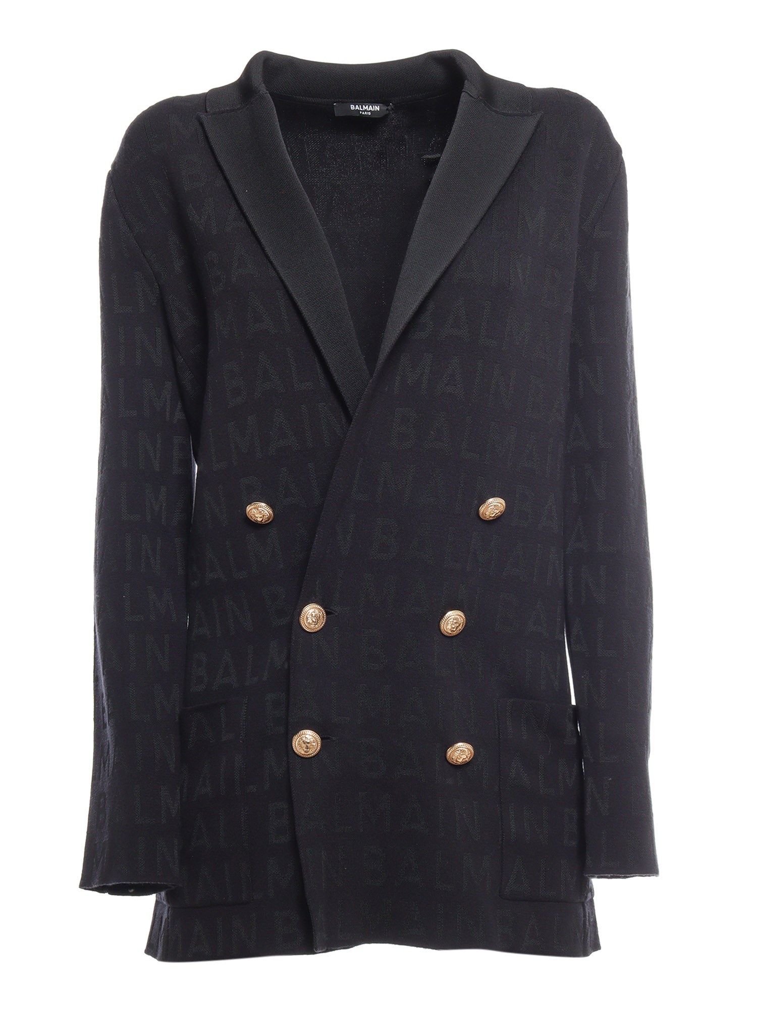 Balmain Double-breasted Jacket In Nero