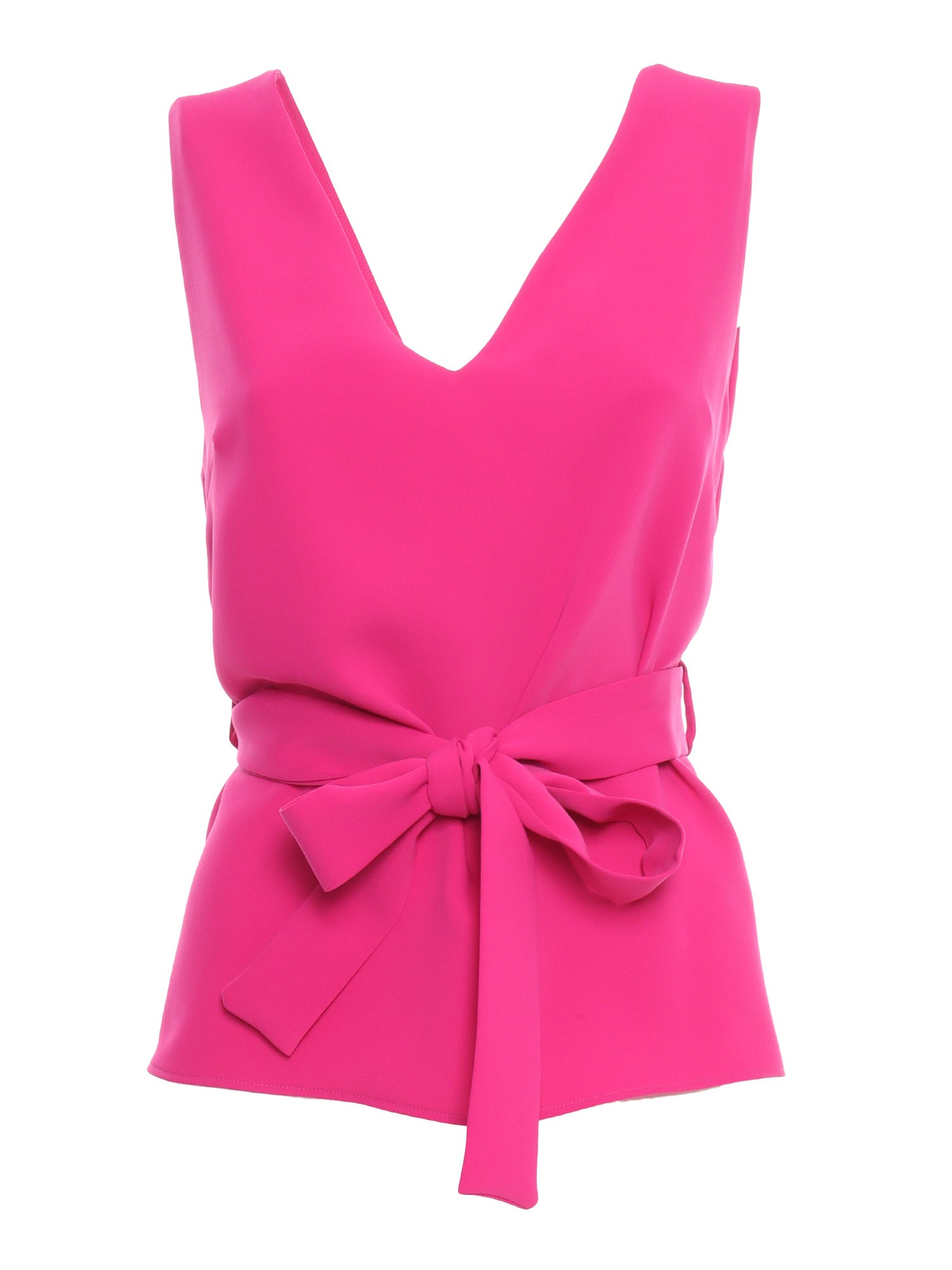 P.a.r.o.s.h Tie-waist Sleeveless Blouse In Fuxia