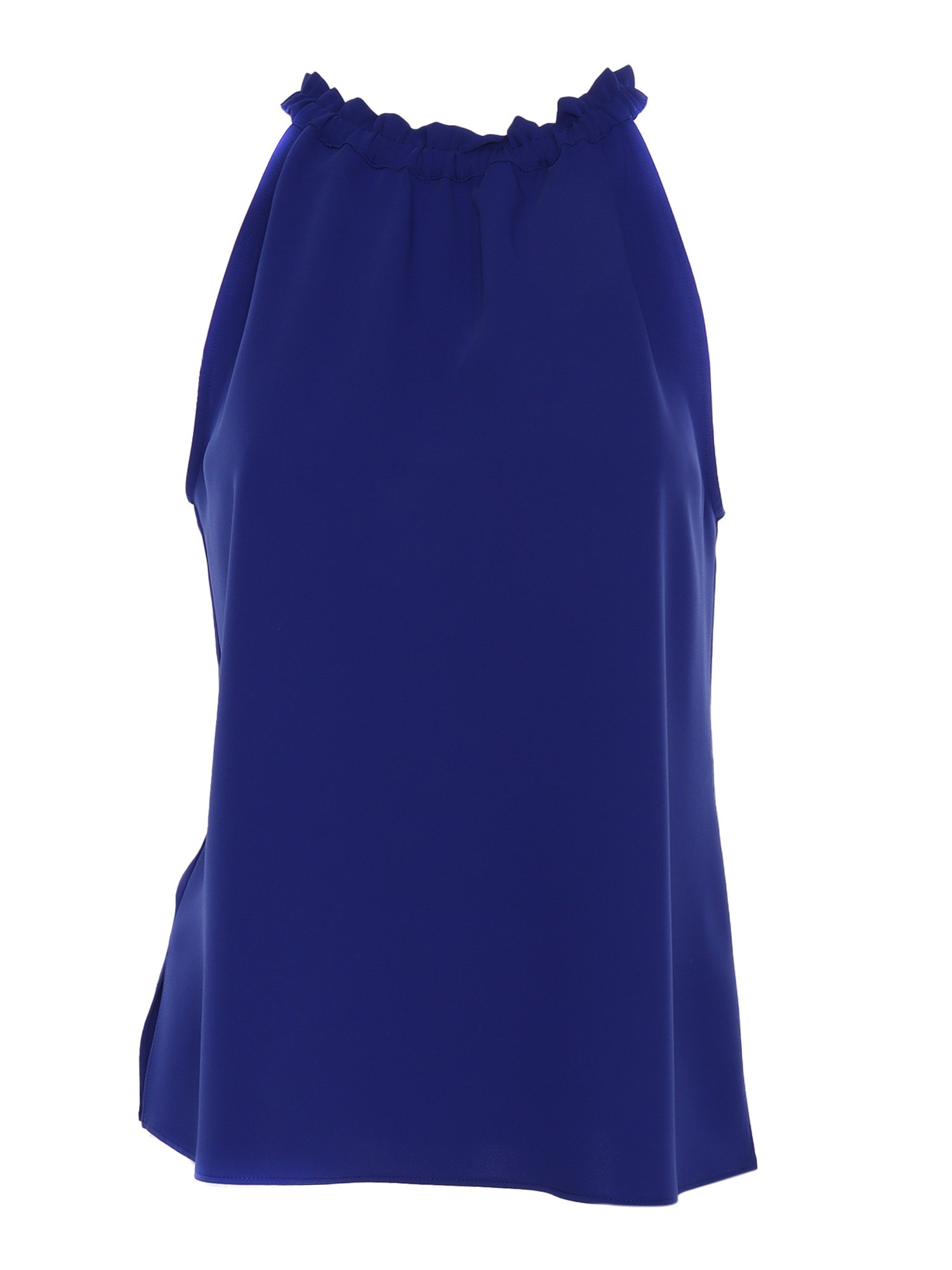 P.a.r.o.s.h Ruched Sleeveless Blouse In Blu