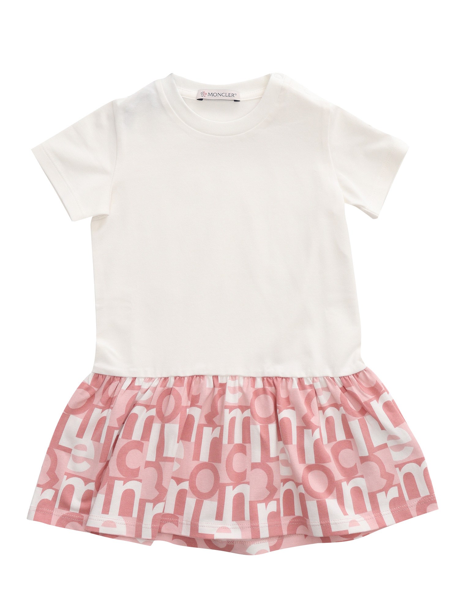 Moncler Baby Kids' Logo Dress In Bianco