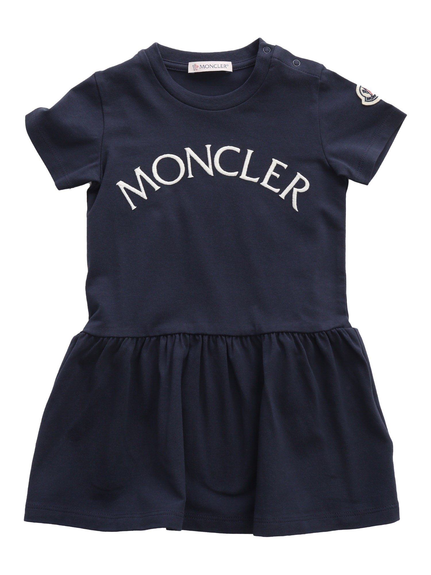 Moncler Baby Logo Dress In Blu