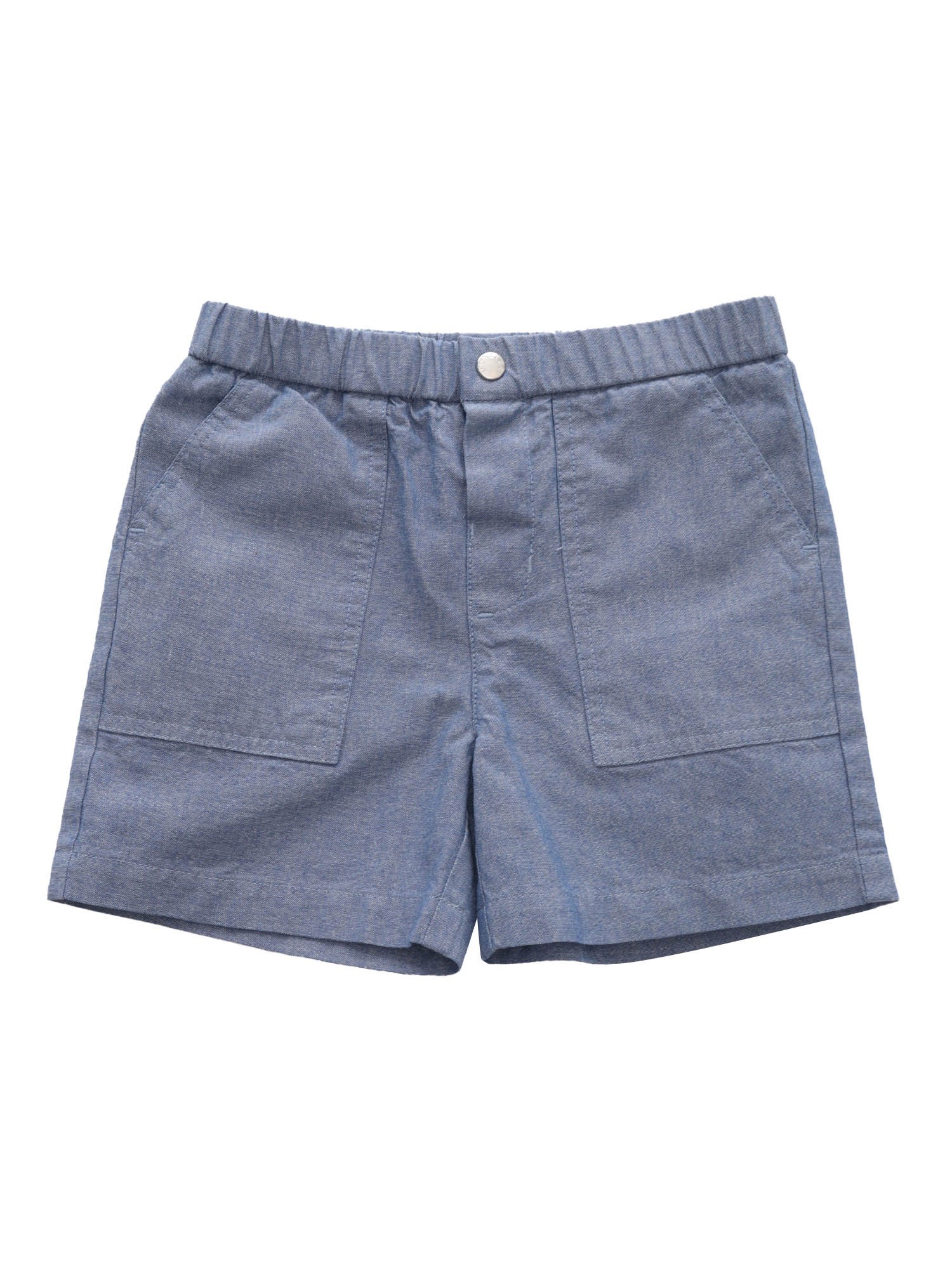 Moncler Baby Logo Shorts In Blu