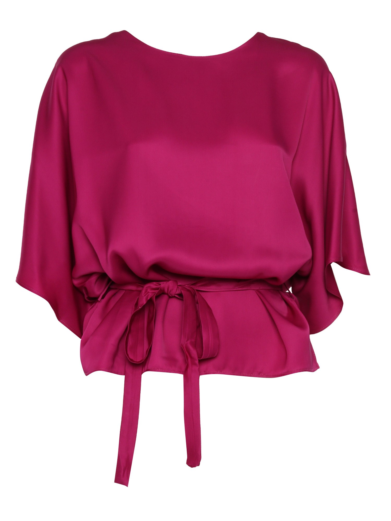 Shop P.a.r.o.s.h Belted Blouse In Fuxia