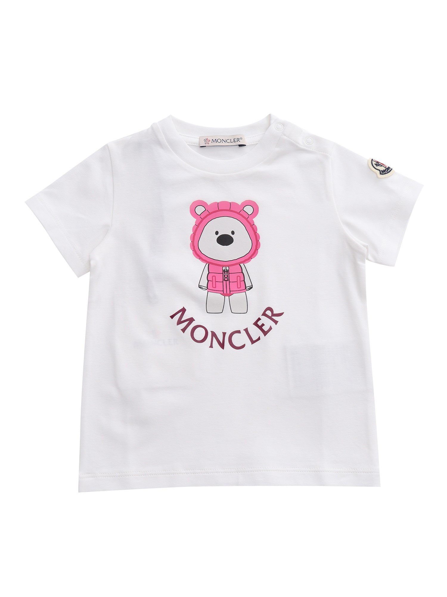 Moncler Baby Bear T-shirt In Bianco