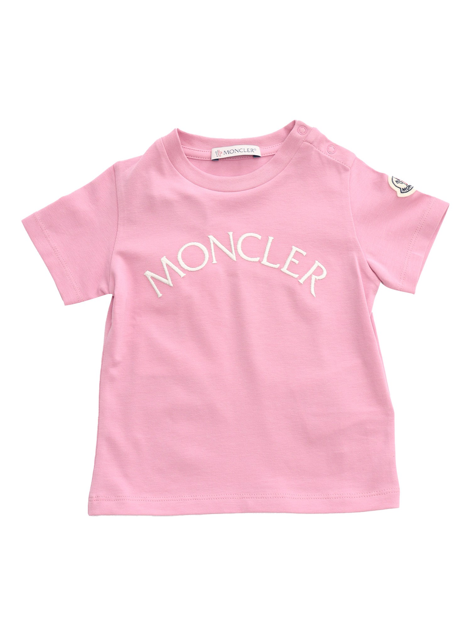 Moncler Baby Logo T-shirt In Rosa