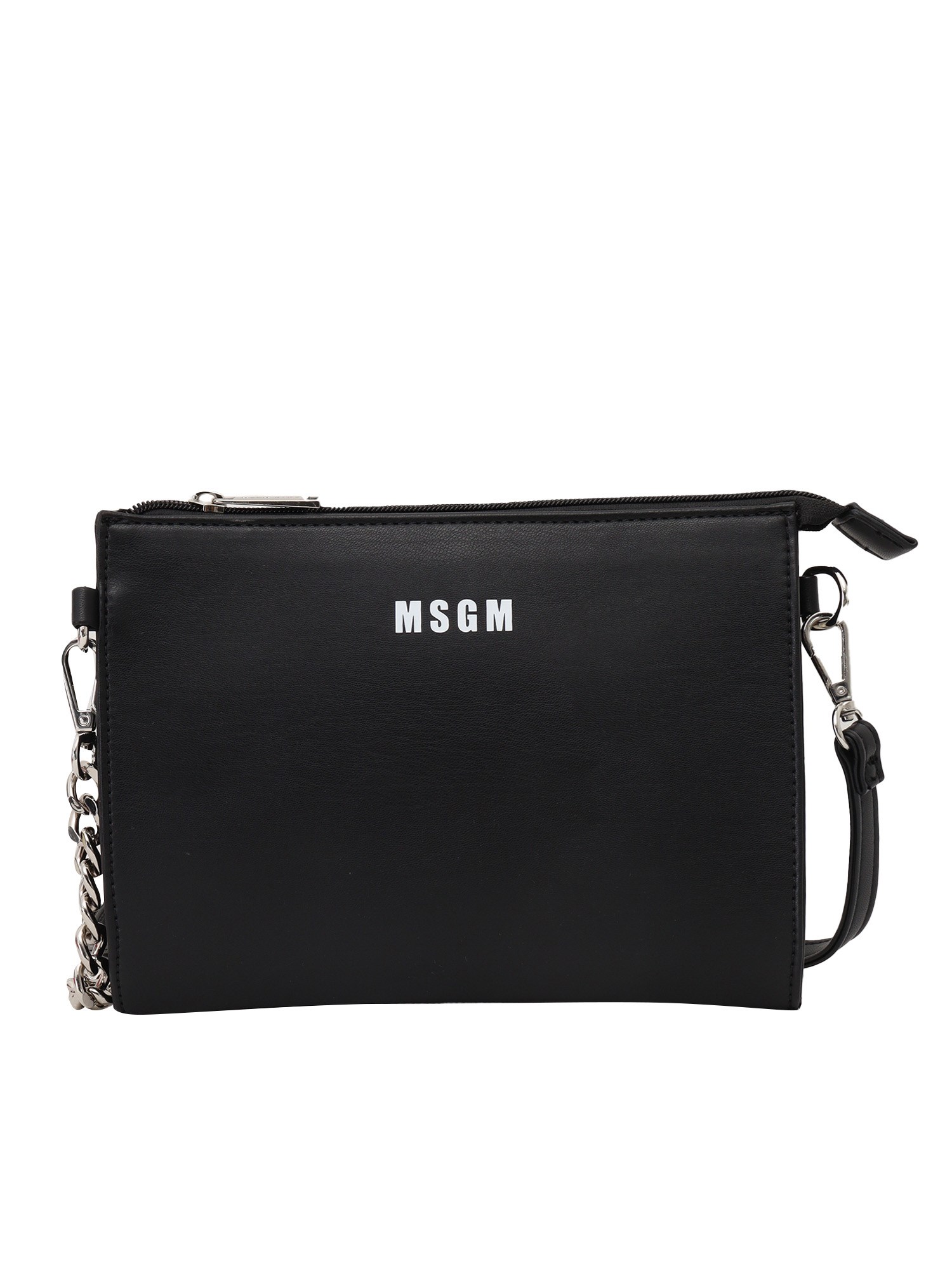 Msgm Logo Clutch Bag In Black