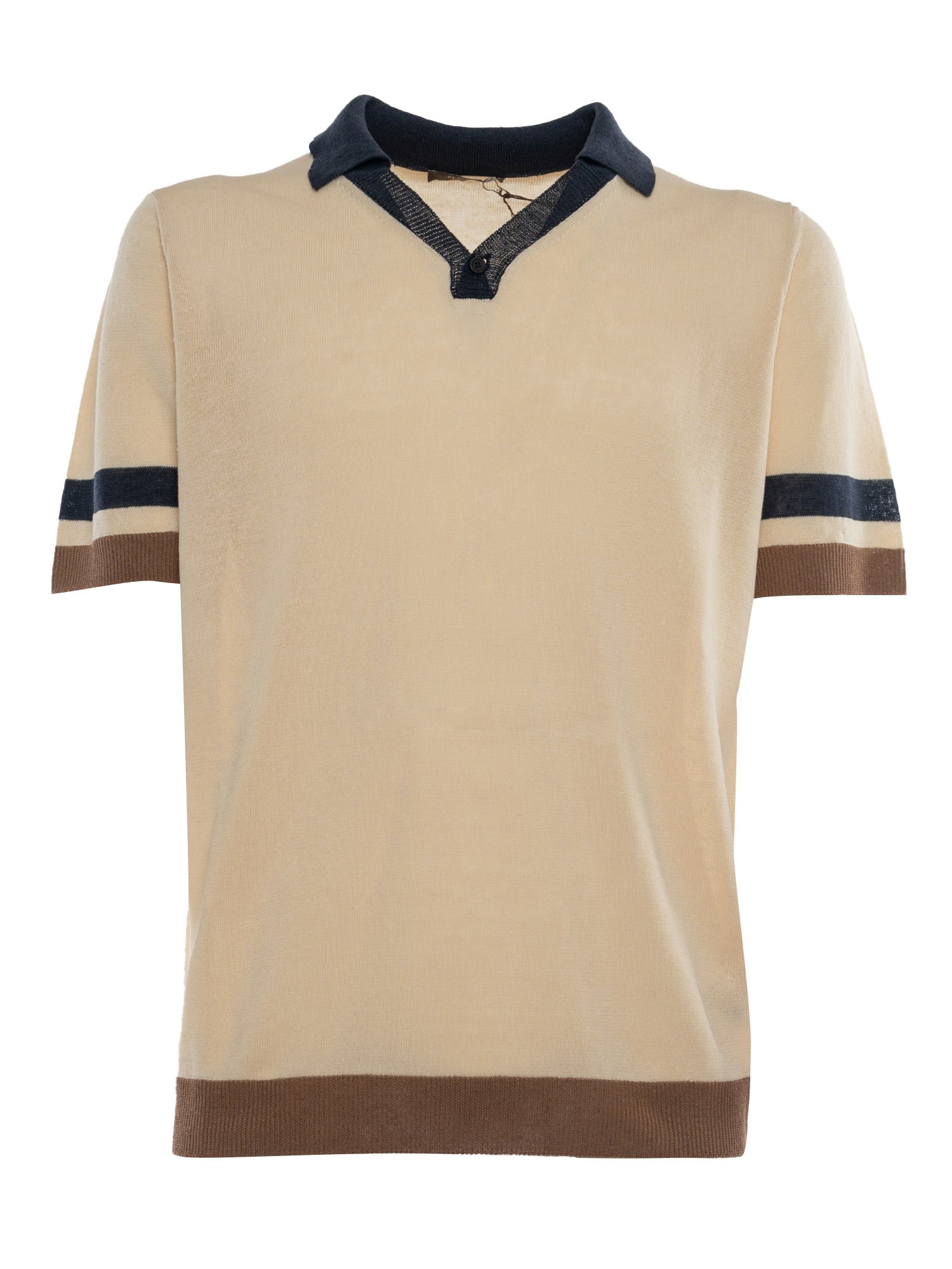 Peserico Knitted Polo Shirt In Beige