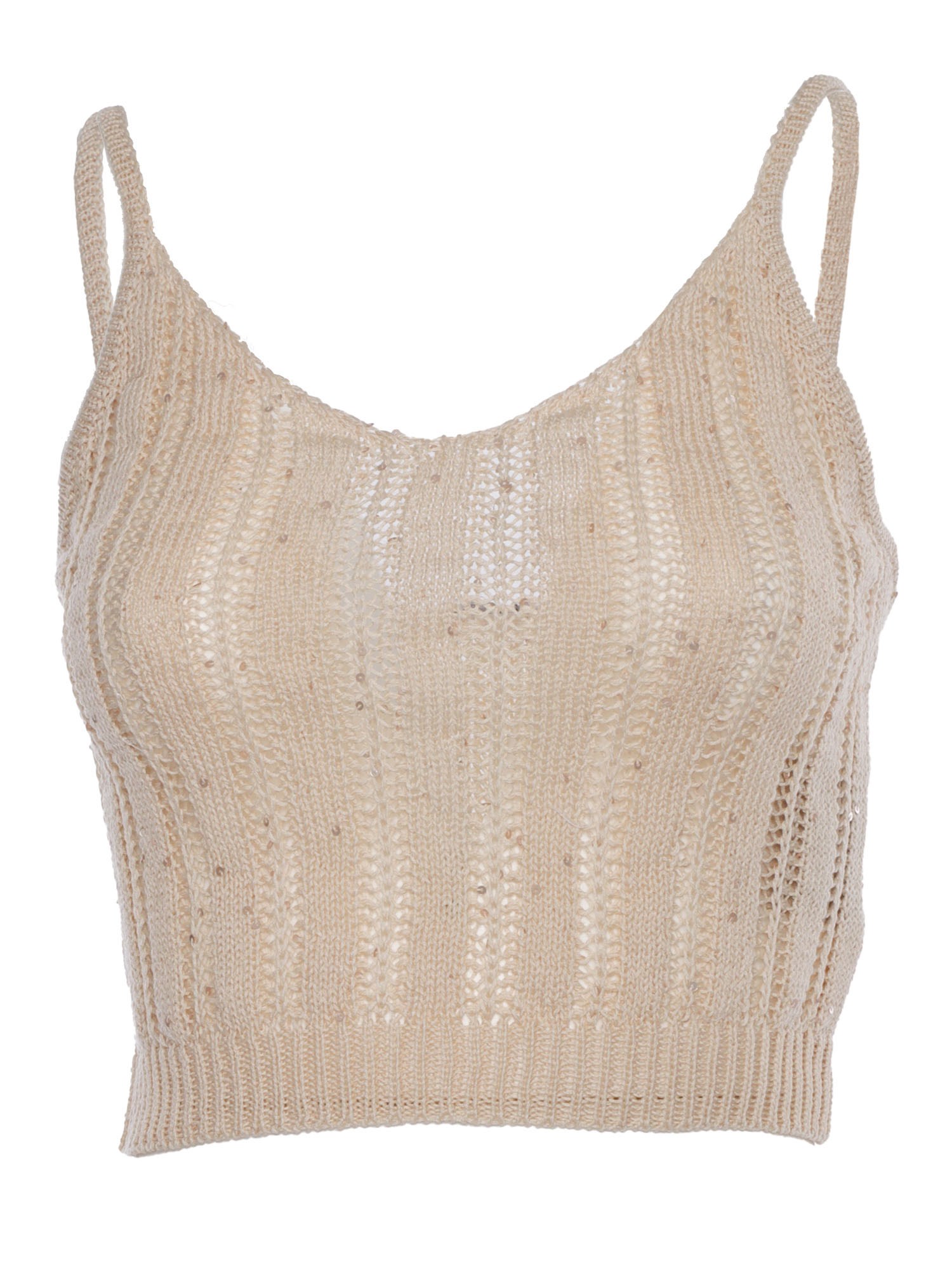 Peserico Knitted Top In Beige