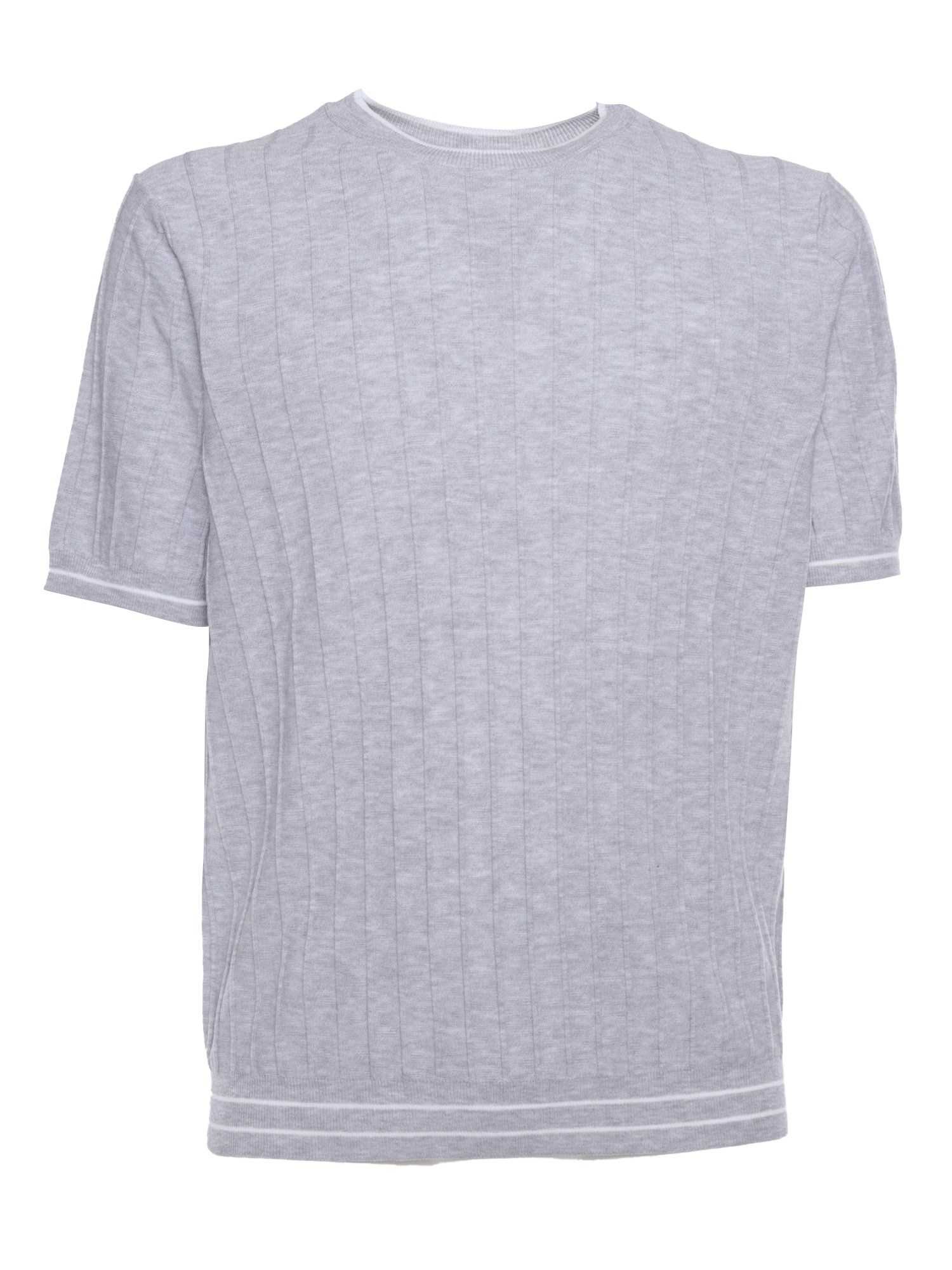 Peserico Ribbed T-shirt In Grigio
