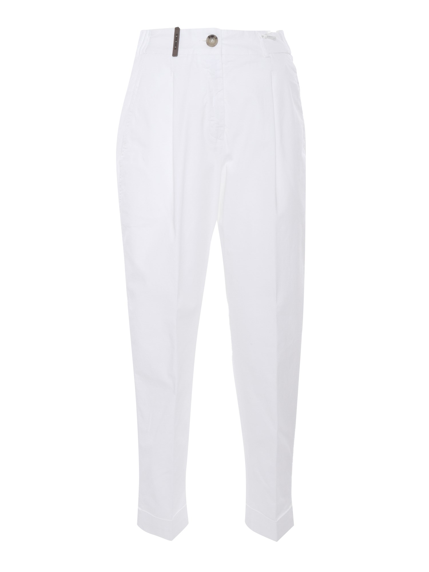Peserico Stretch Gabardine Pants In Bianco