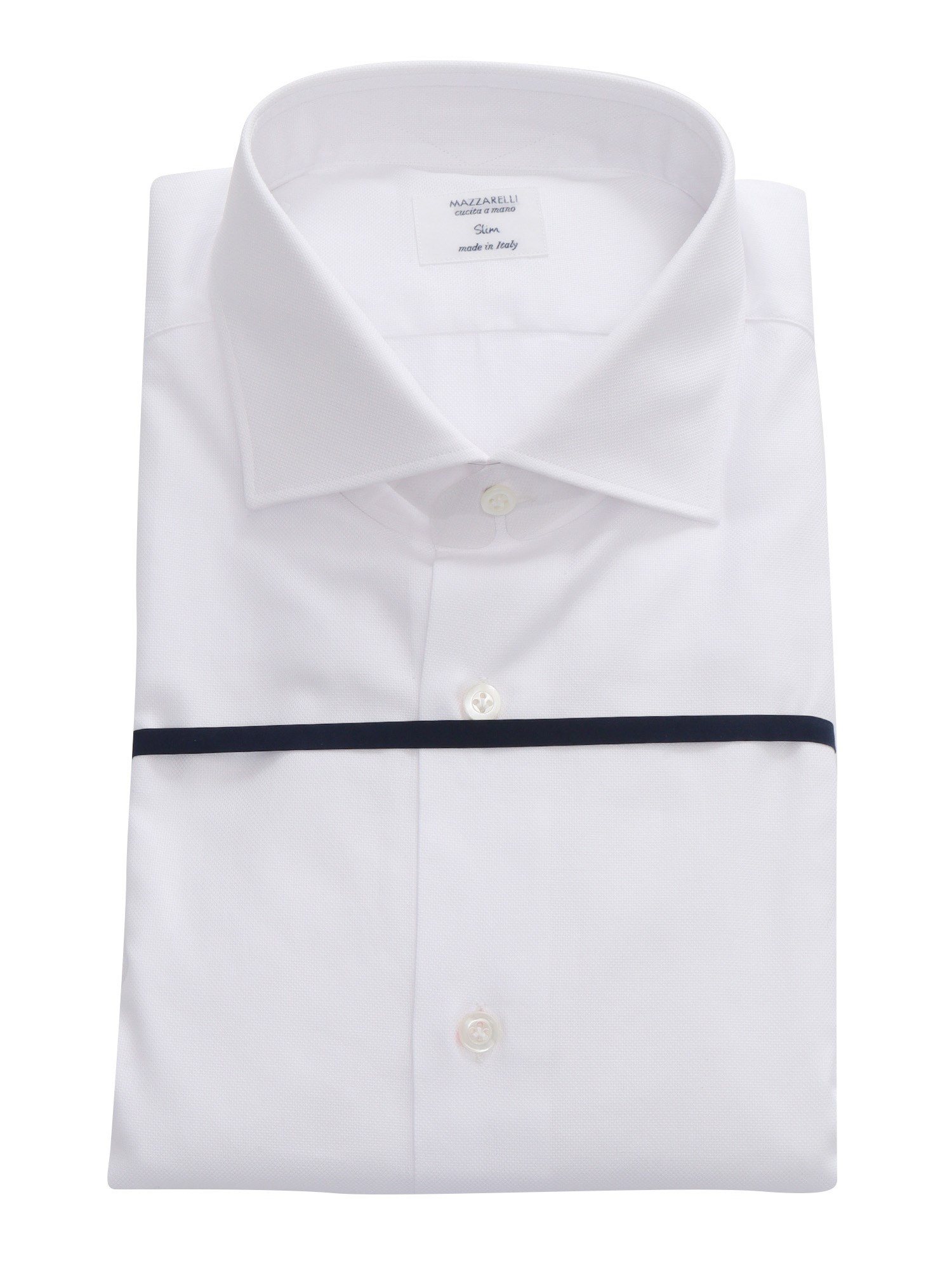 Mazzarelli Slim Fit Oxford Shirt In Bianco