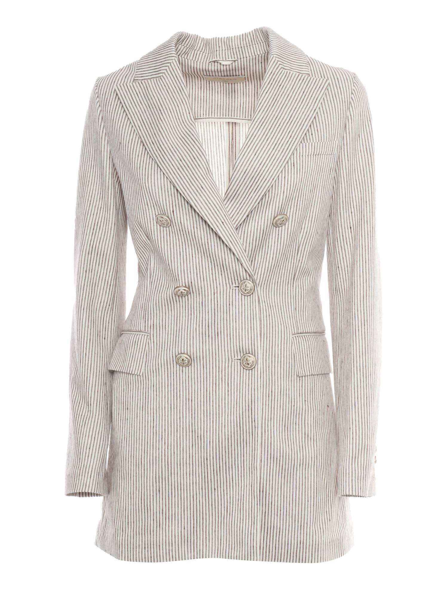 CIRCOLO 1901 STRIPED BLAZER,FD27538248