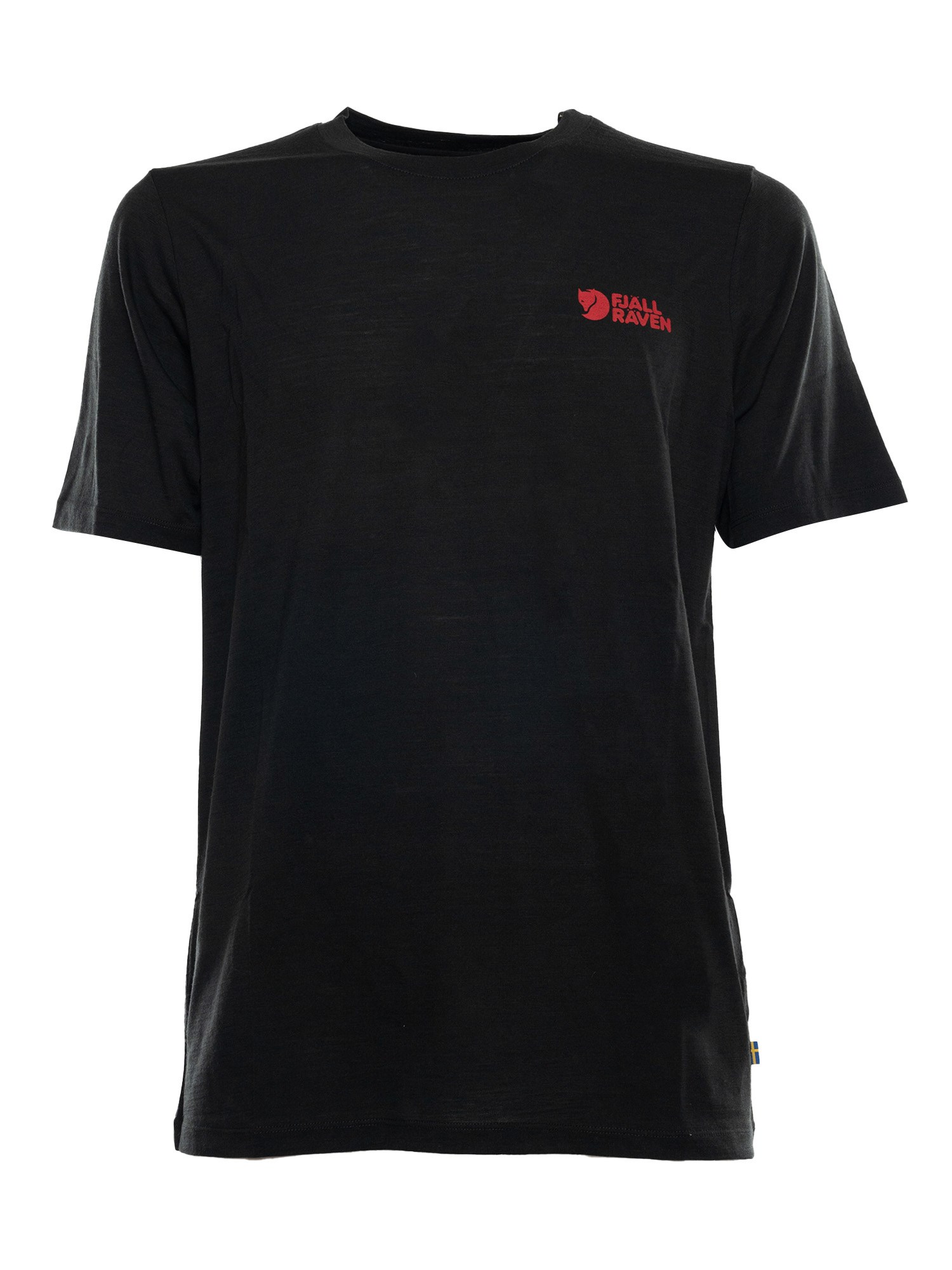 Fjallraven Kanken Abisko Wool Logo Ss M T-shirt In Black
