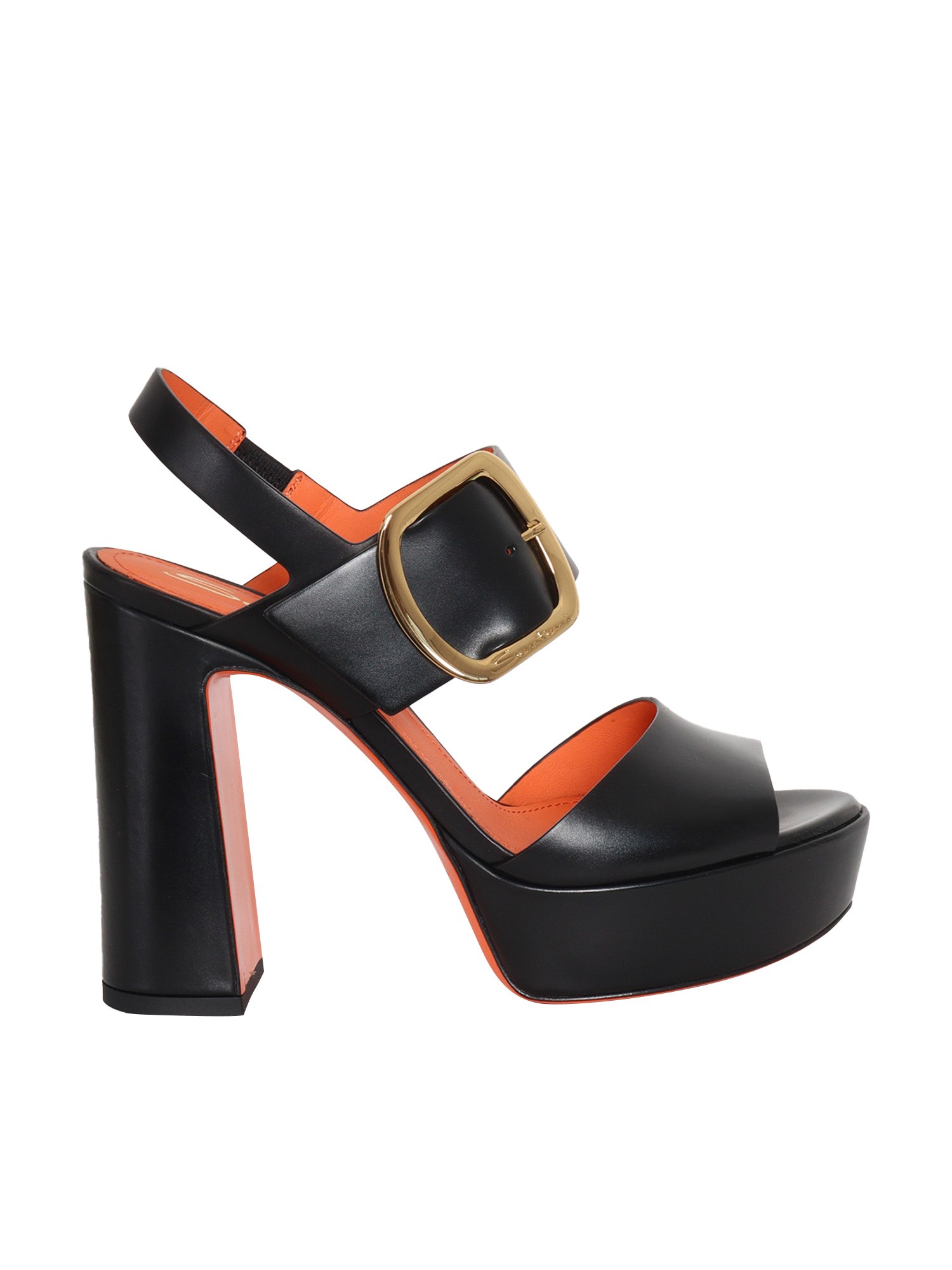 Santoni Bruxel Platform Sandals In Black