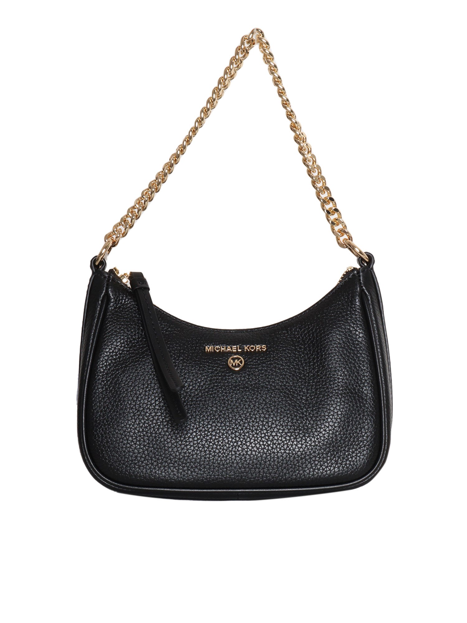 Michael Kors Small Shoulder Bag In Grained Leather In Black