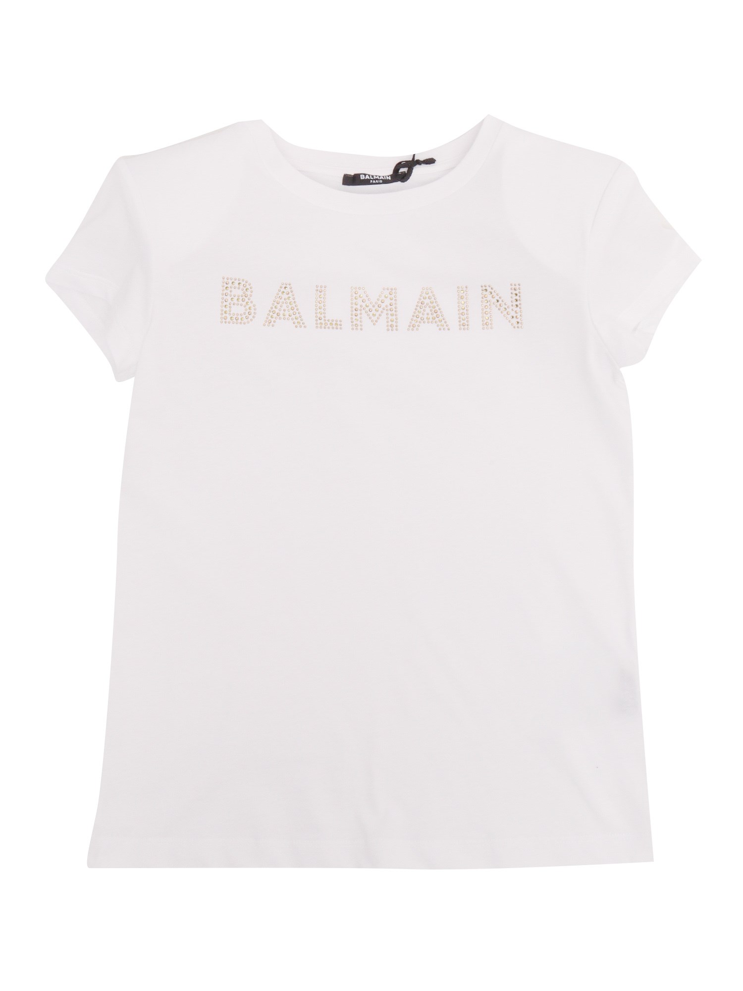 Studded Logo White T Shirt