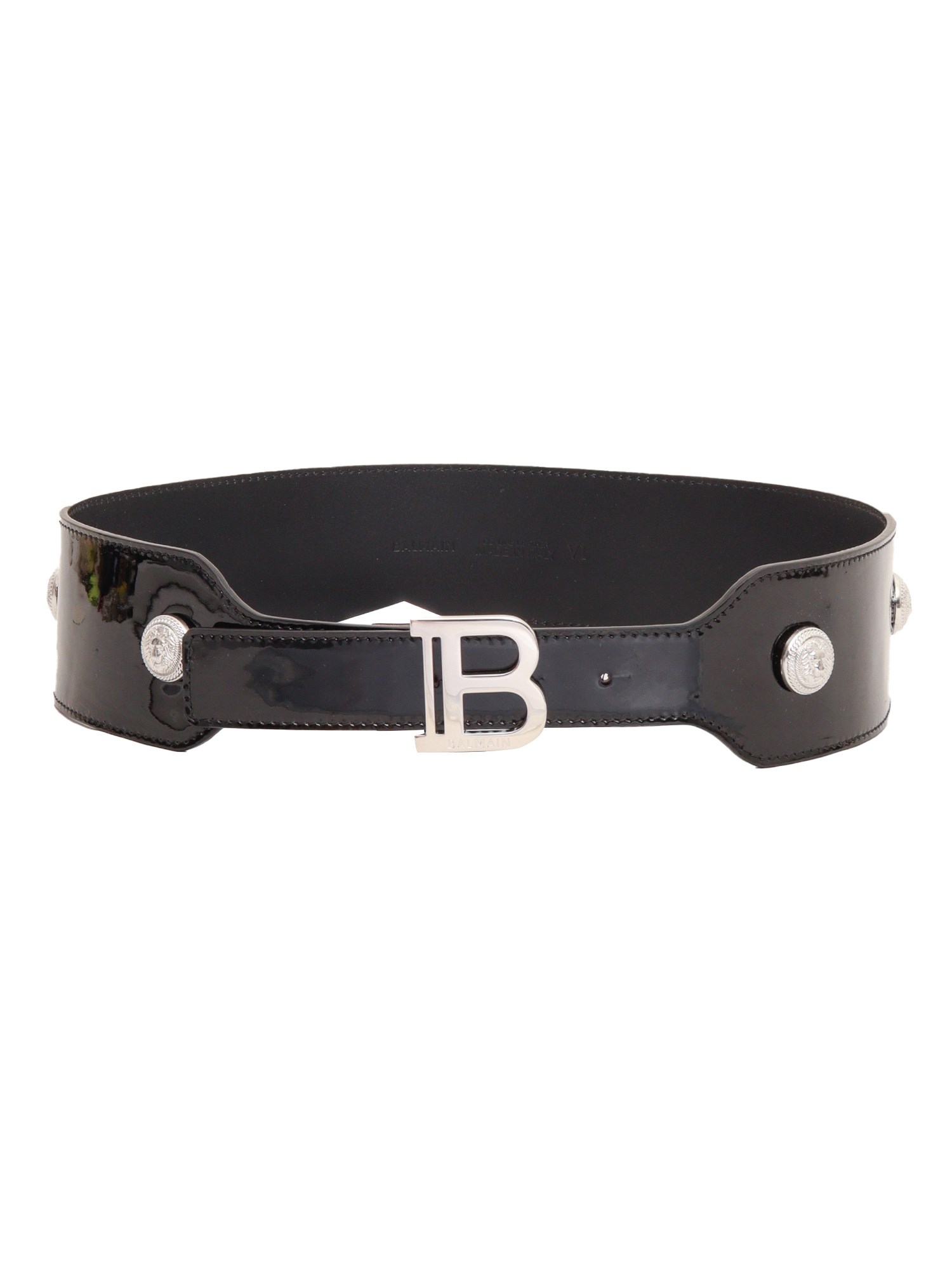 Shop Balmain Patent Belt In Black