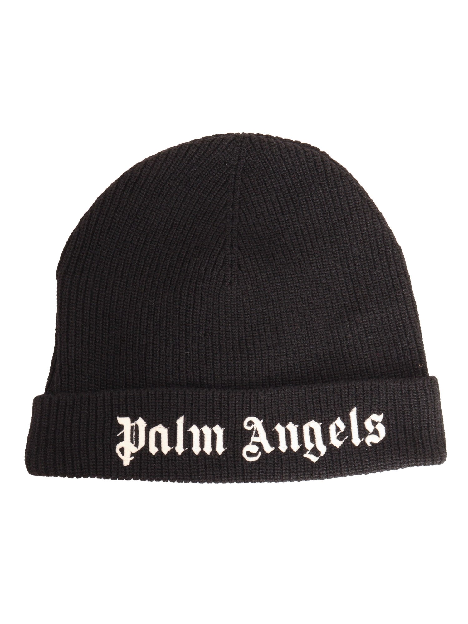 Palm Angels Lettering Logo Beanie In White