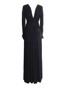 ALBERTA FERRETTI Pleated dress with feathers