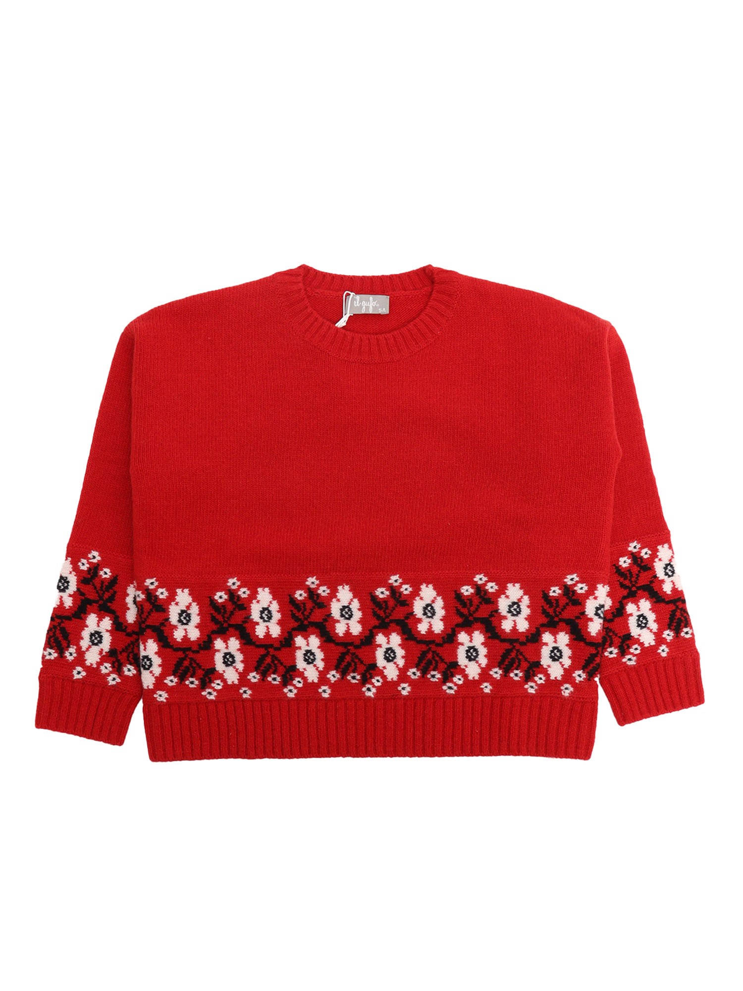 IL GUFO FLORAL INLAYS EMBELLISHED SWEATER