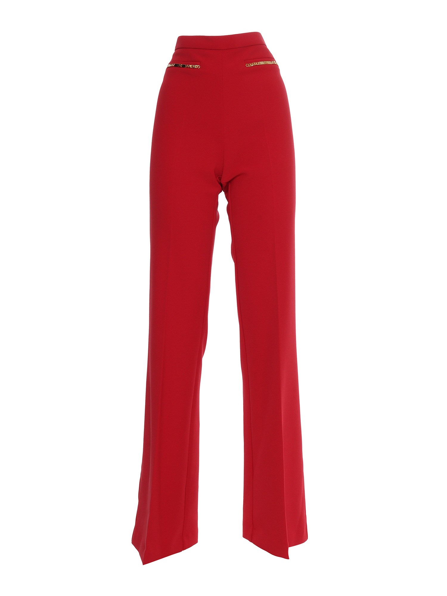 Elisabetta Franchi Palazzo Pants In Red