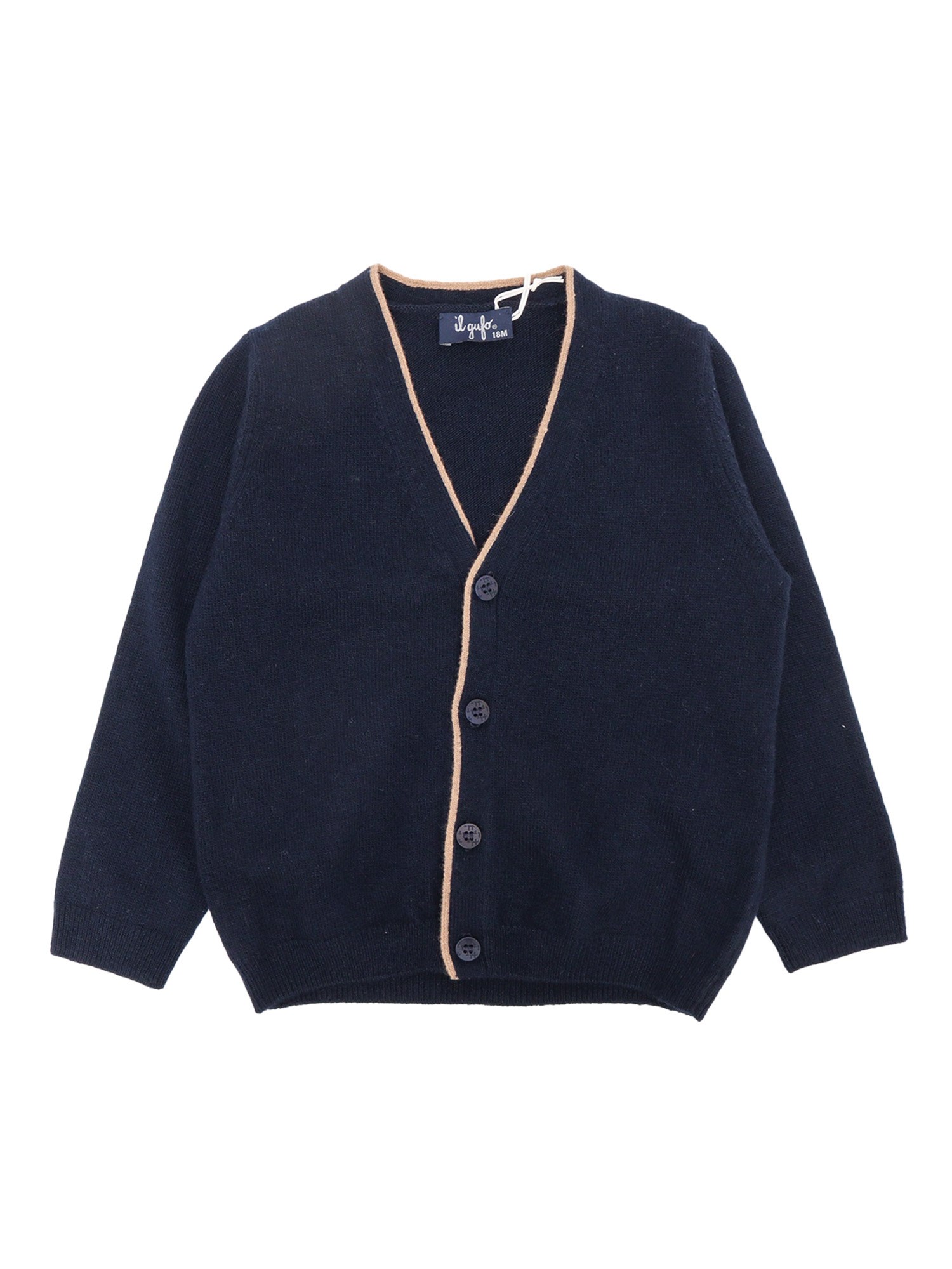 Il Gufo Knitted Cardigan In Blue