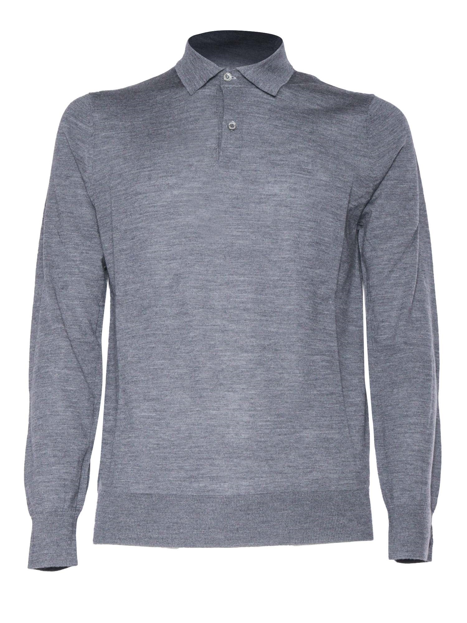 Shop Ballantyne Polo Neck Pullover In Gray