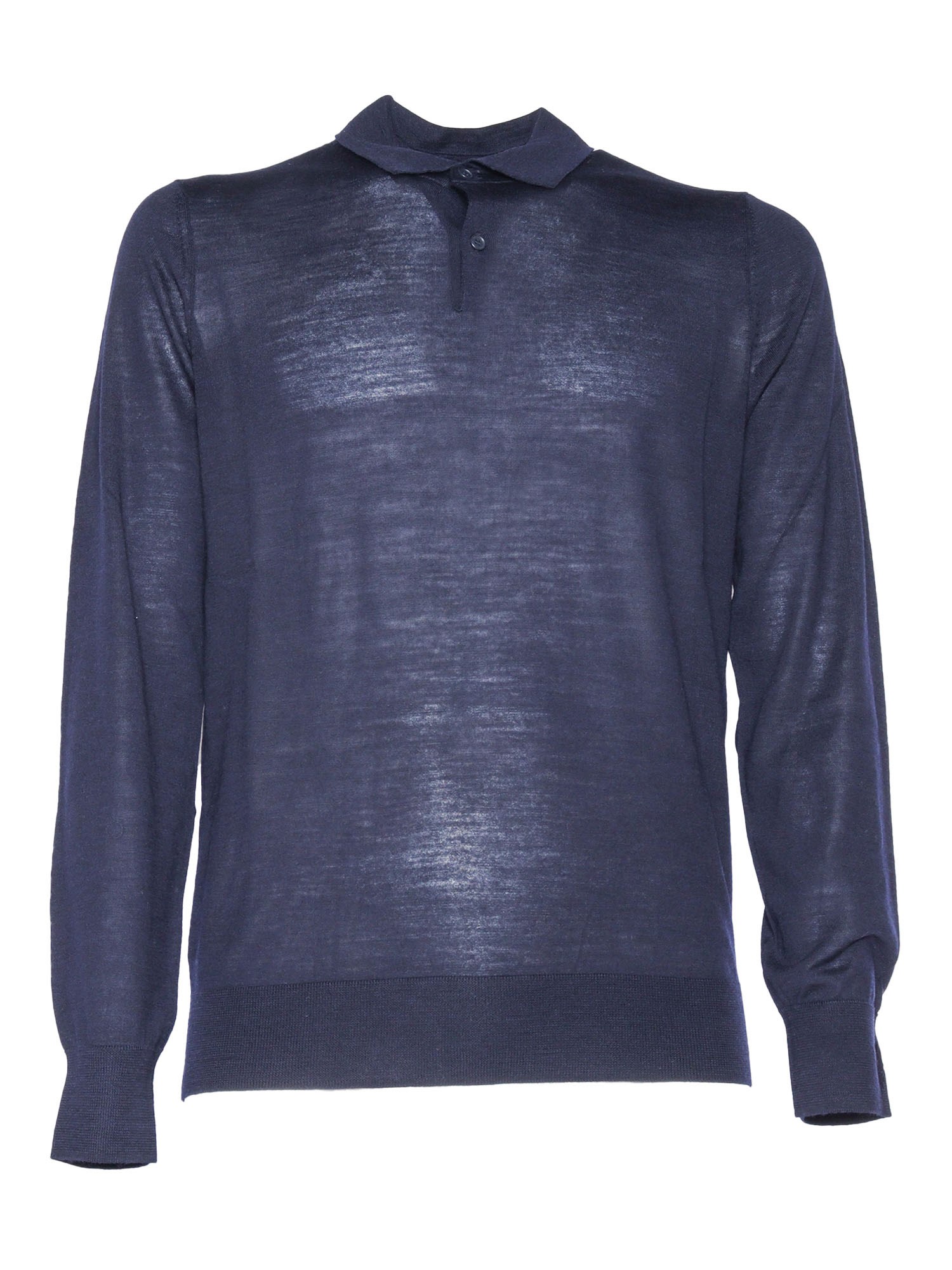 Shop Ballantyne Polo Neck Pullover In Blue