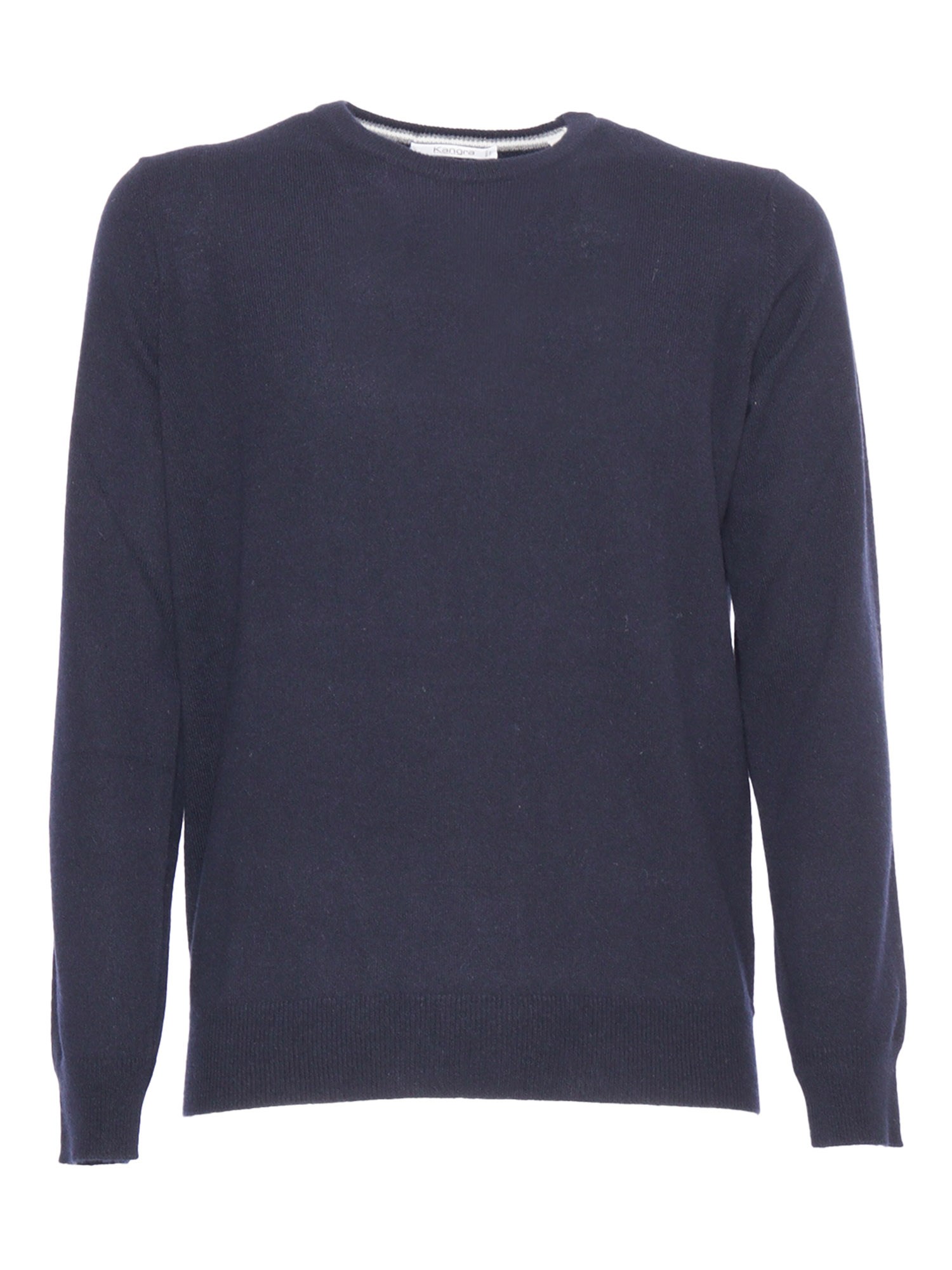 Kangra Cashmere Plain Knit Sweater In Blue